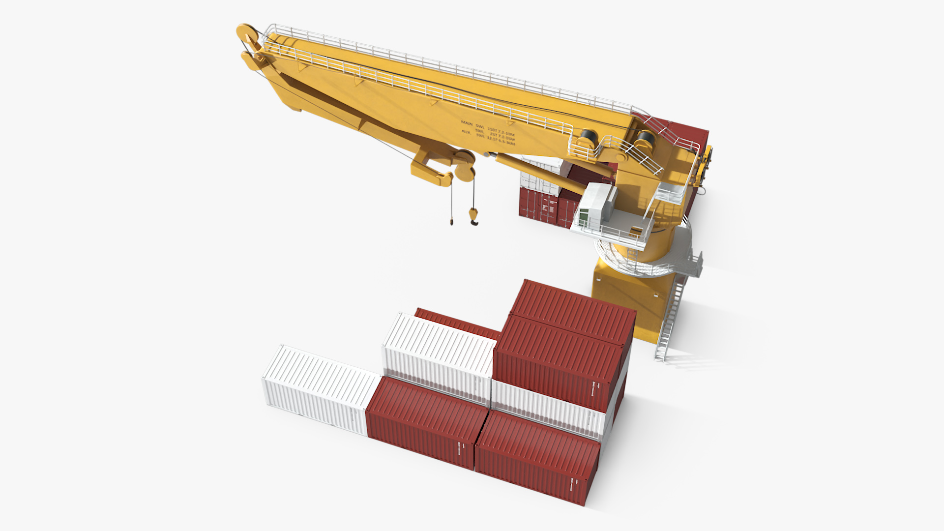 3D model Port Cargo Crane and Shipping Containers