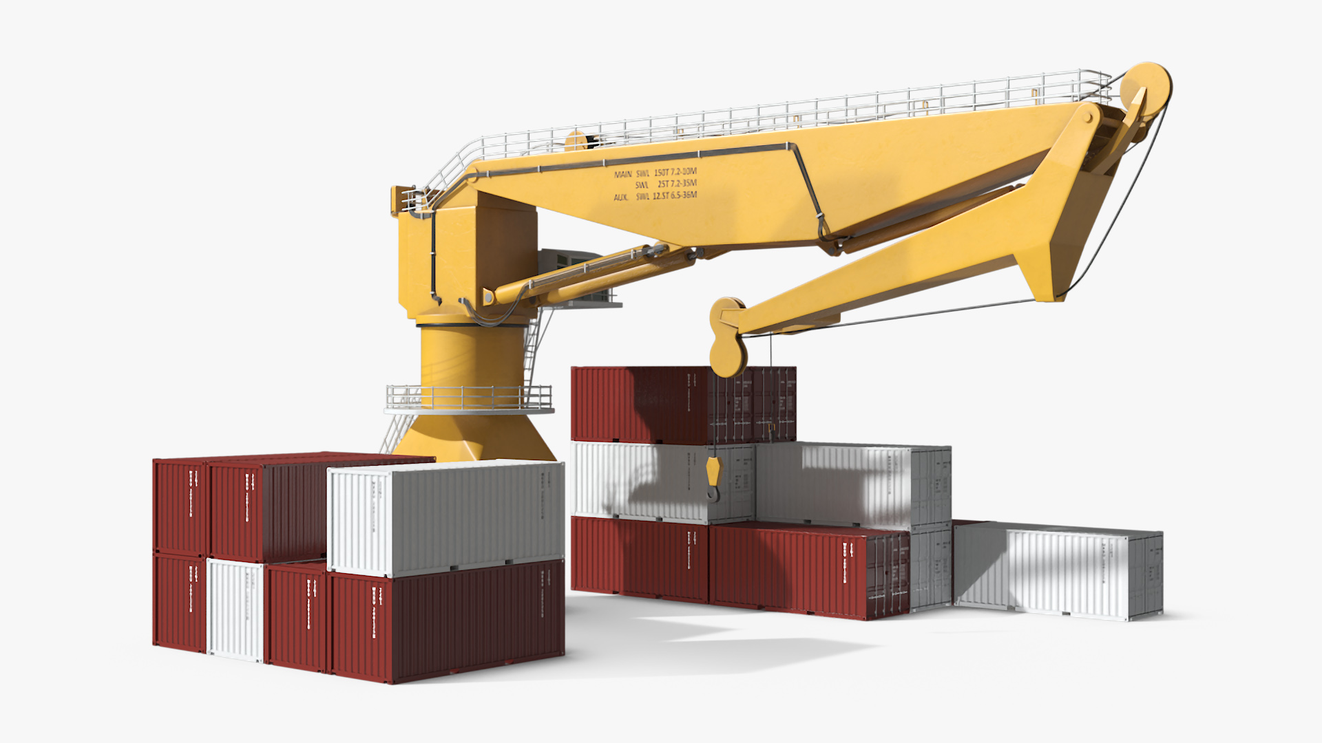 3D model Port Cargo Crane and Shipping Containers