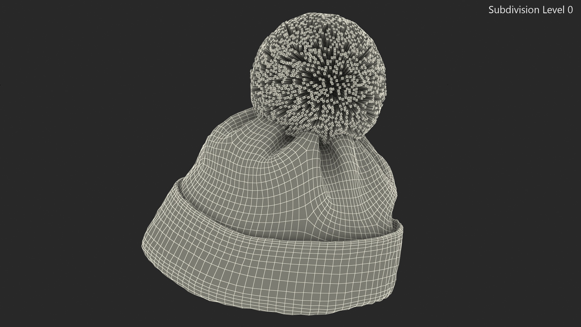 3D Winter Hat With Pompom Green model