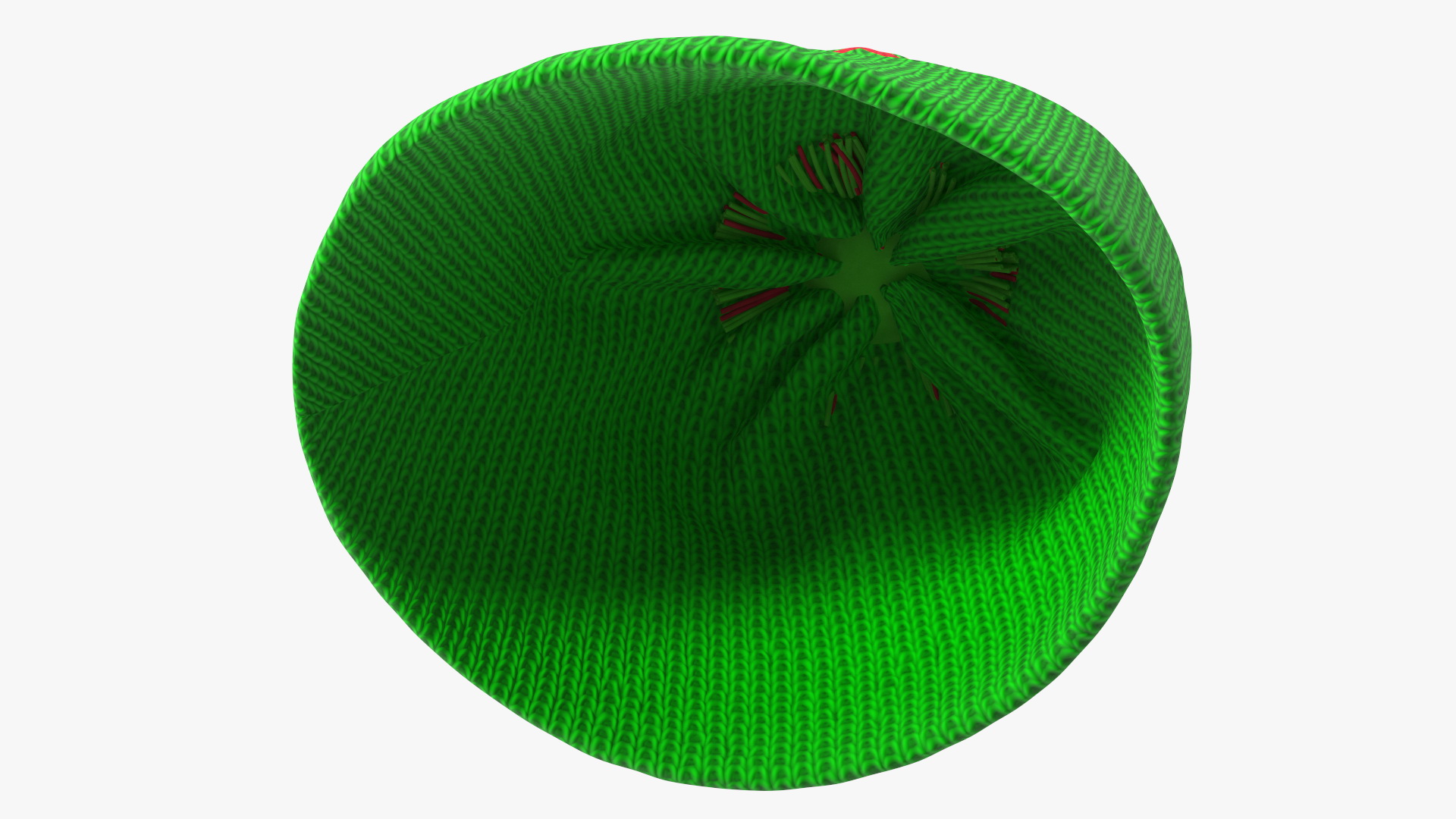 3D Winter Hat With Pompom Green model