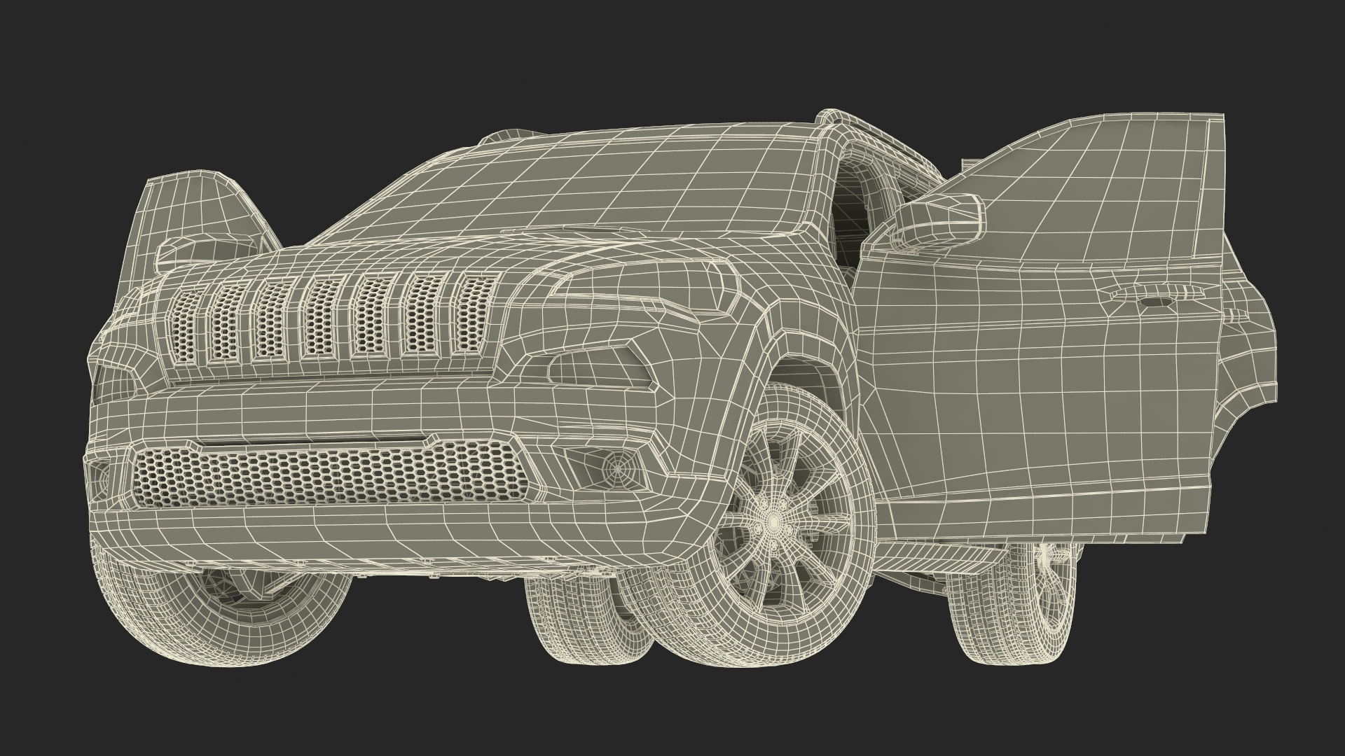 3D Modern SUV Rigged for Maya