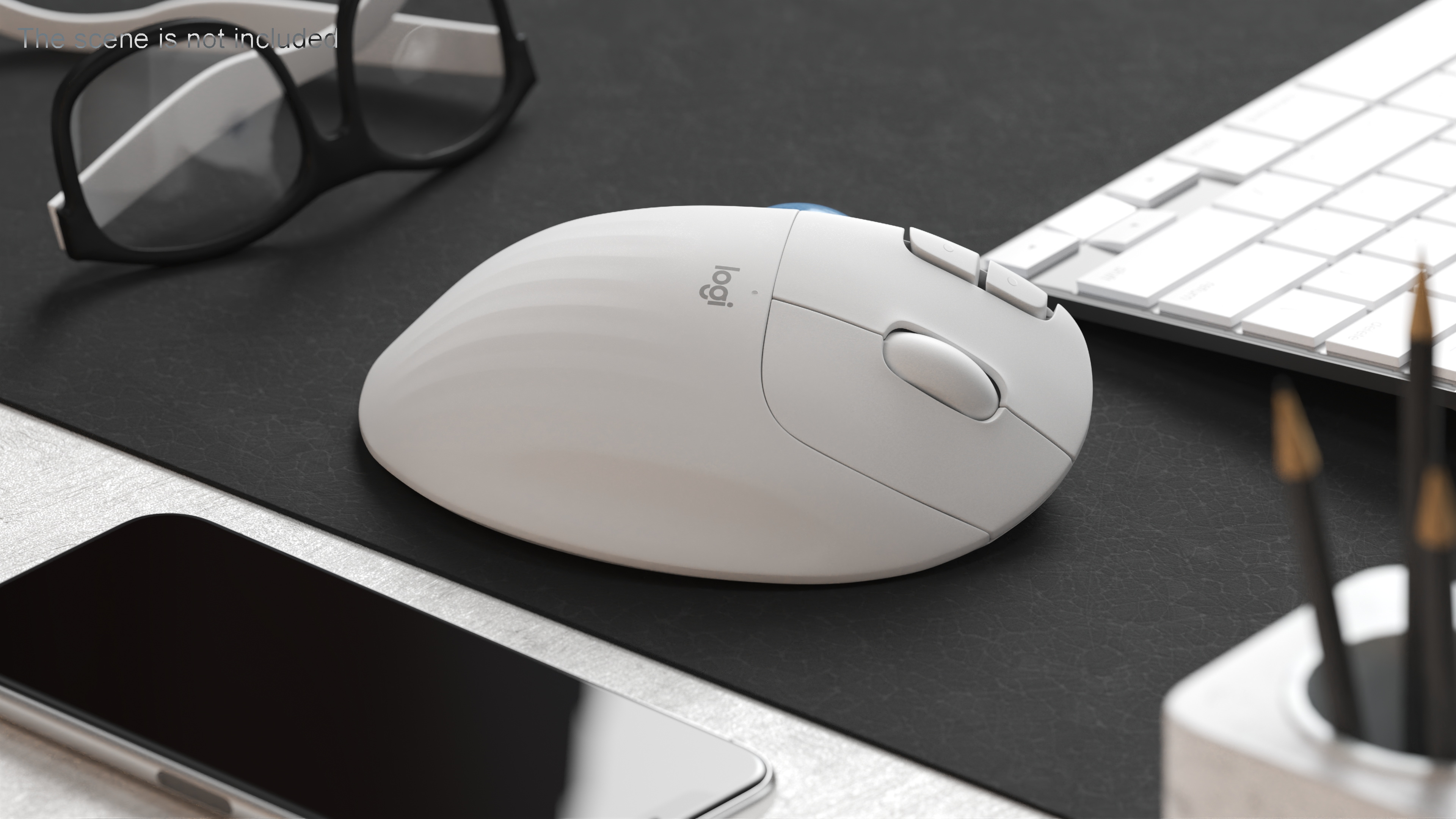 Logitech Ergo M575 Wireless Trackball Mouse White 3D model