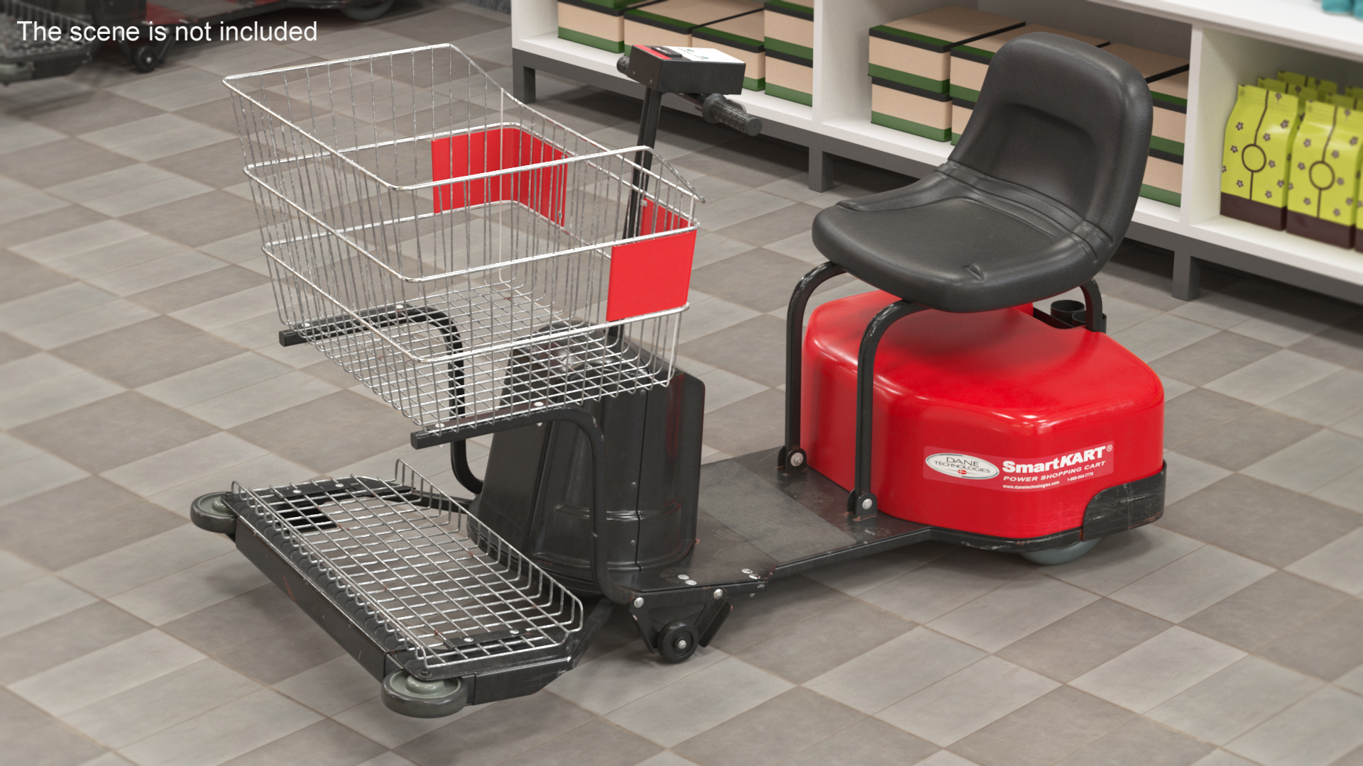 Electric Shopping Cart SmartKART Red Dirty 3D