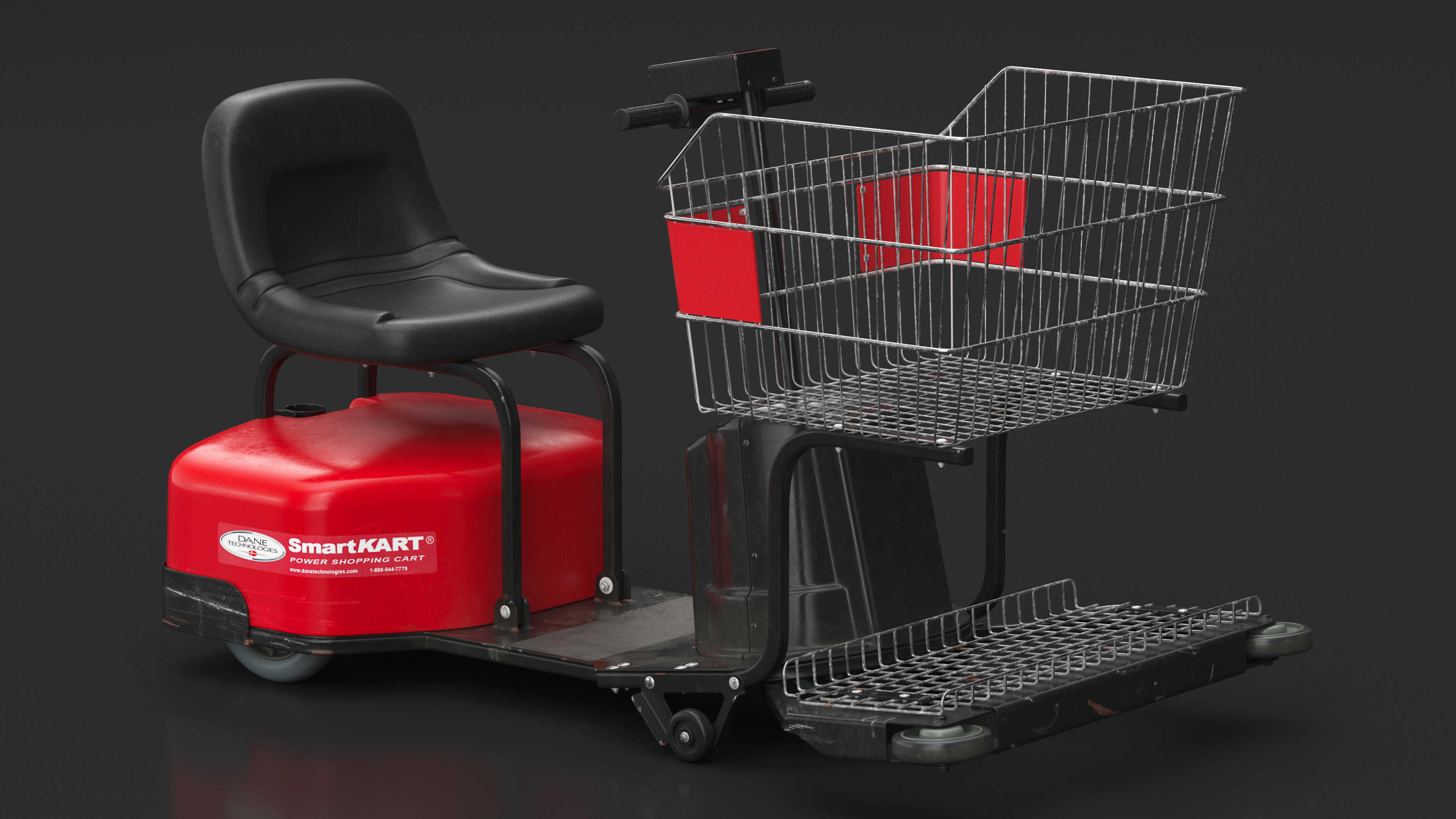 Electric Shopping Cart SmartKART Red Dirty 3D