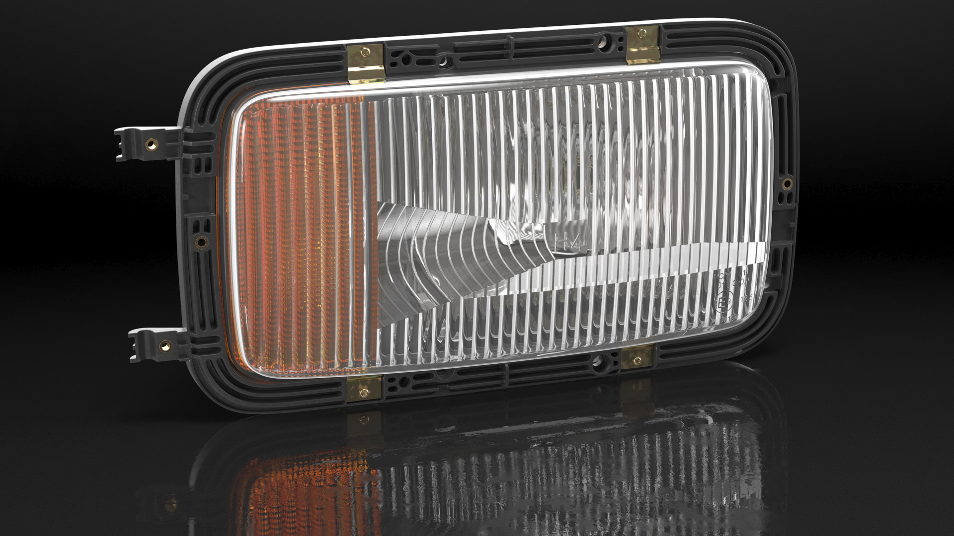 Right Rectangular Halogen H4 Truck Headlight 3D model