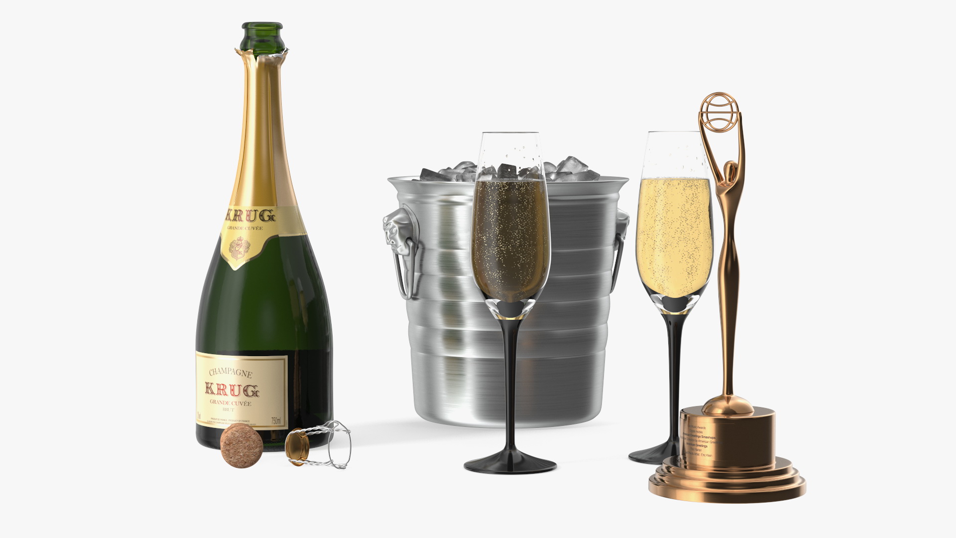 3D model Clio Trophy and Champagne