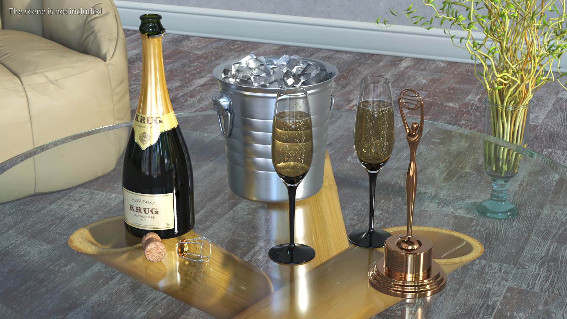 3D model Clio Trophy and Champagne