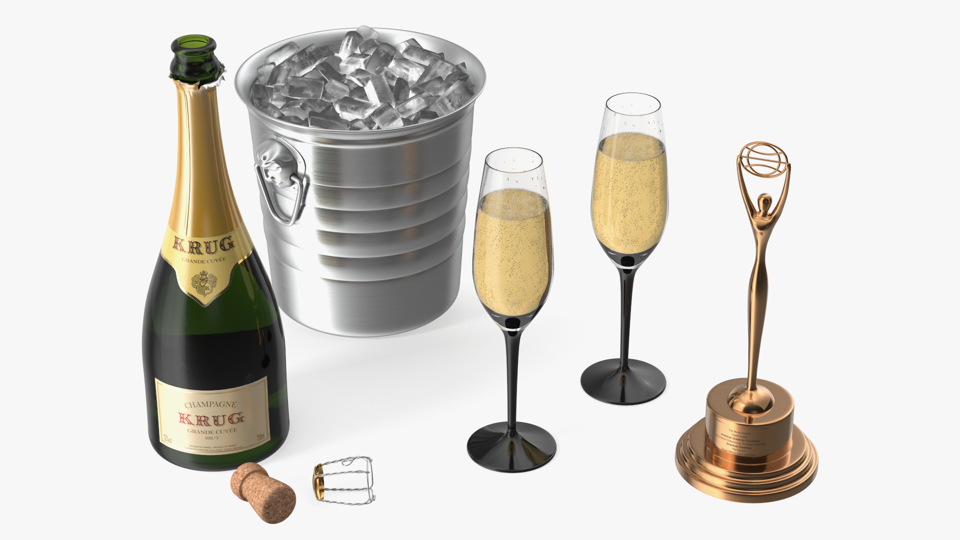 3D model Clio Trophy and Champagne