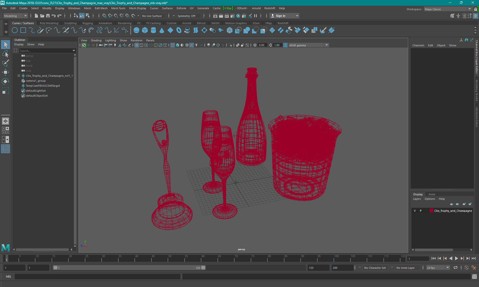 3D model Clio Trophy and Champagne