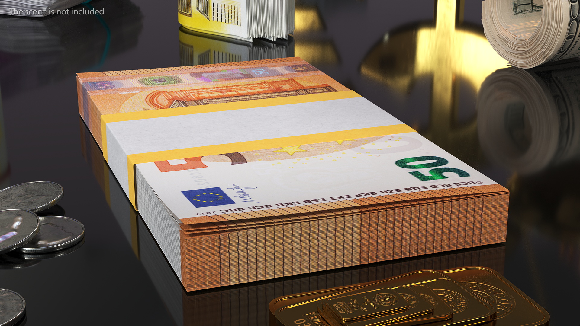 Stack Money 50 Euro 3D model