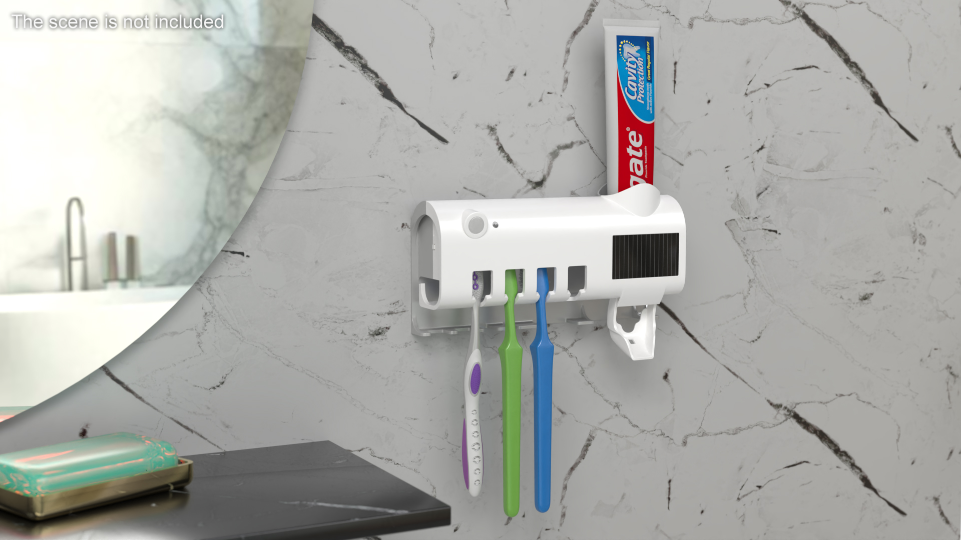 UV Toothbrush Sterilizer with Brushes 3D