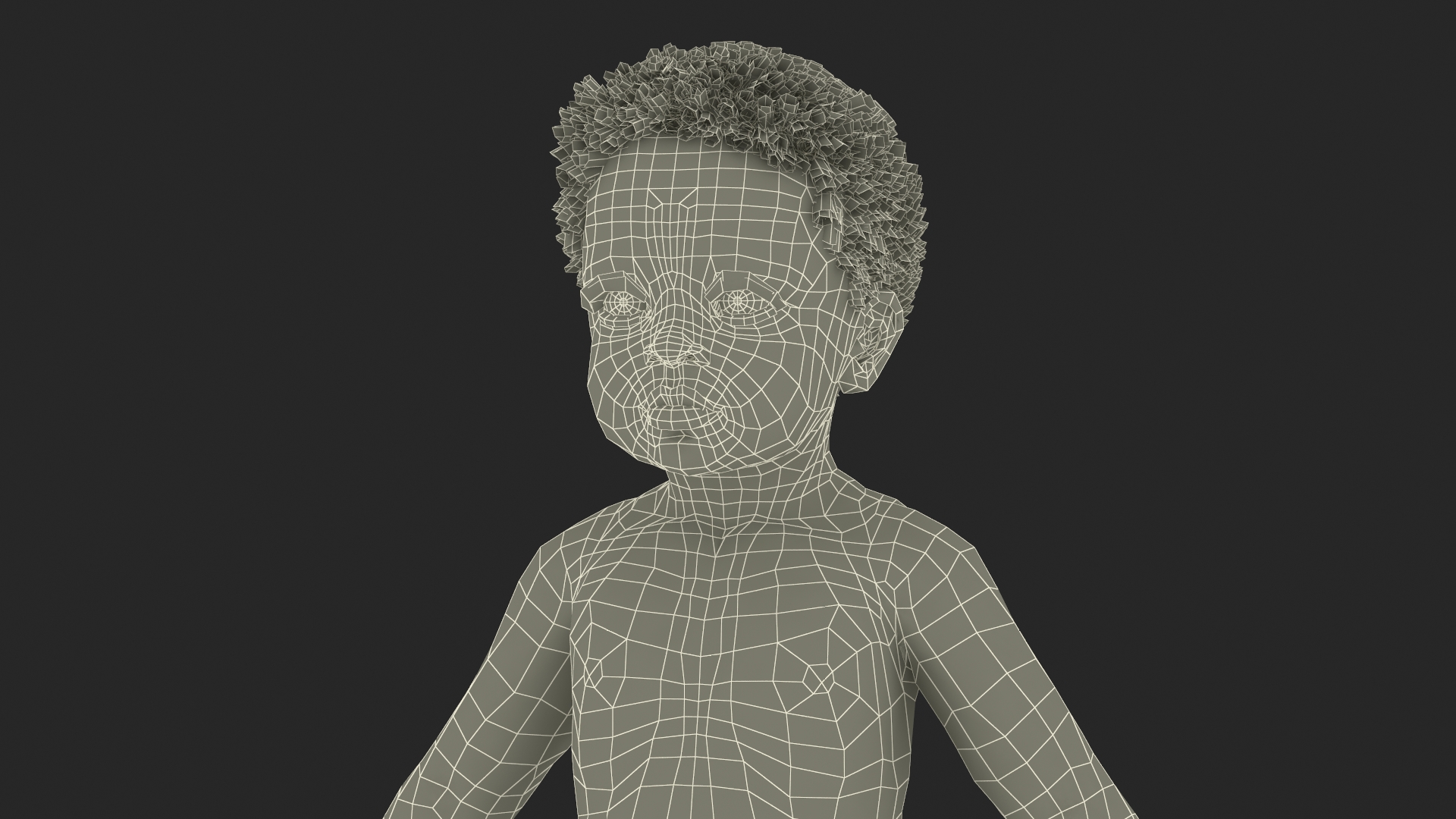 Little Dark Skin Boy Rigged 3D