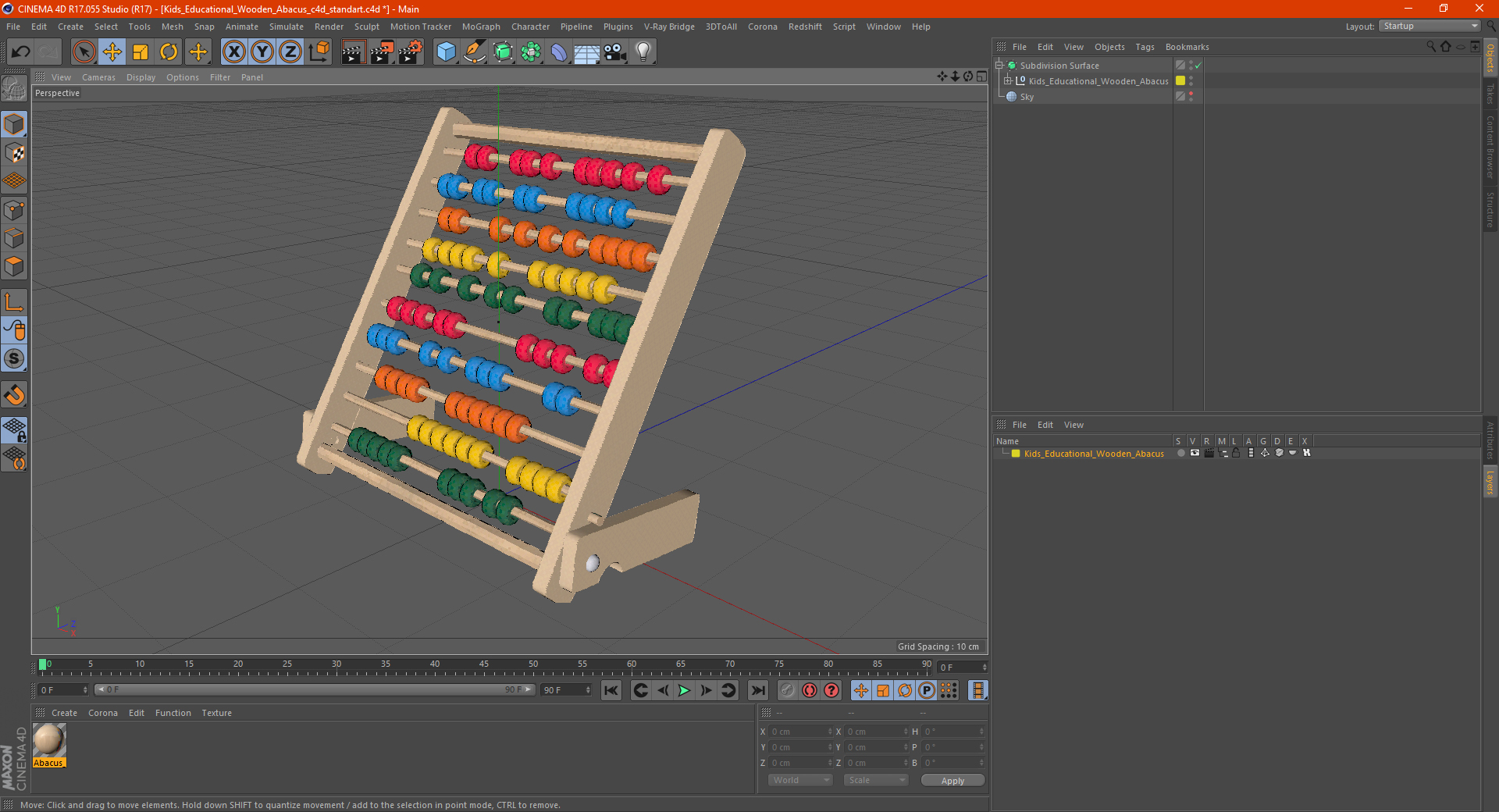 3D model Kids Educational Wooden Abacus