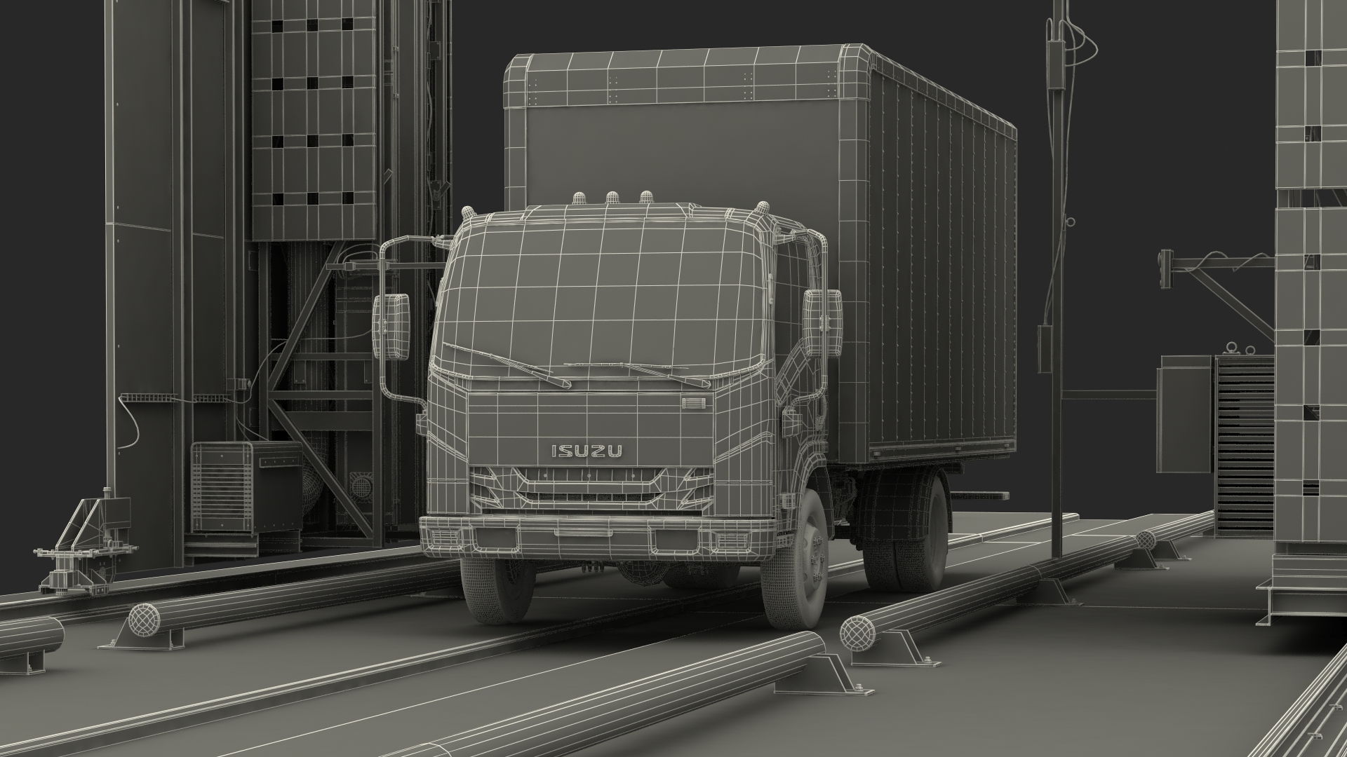 Freight Scanner HCVG with Isuzu Truck Rigged 3D model