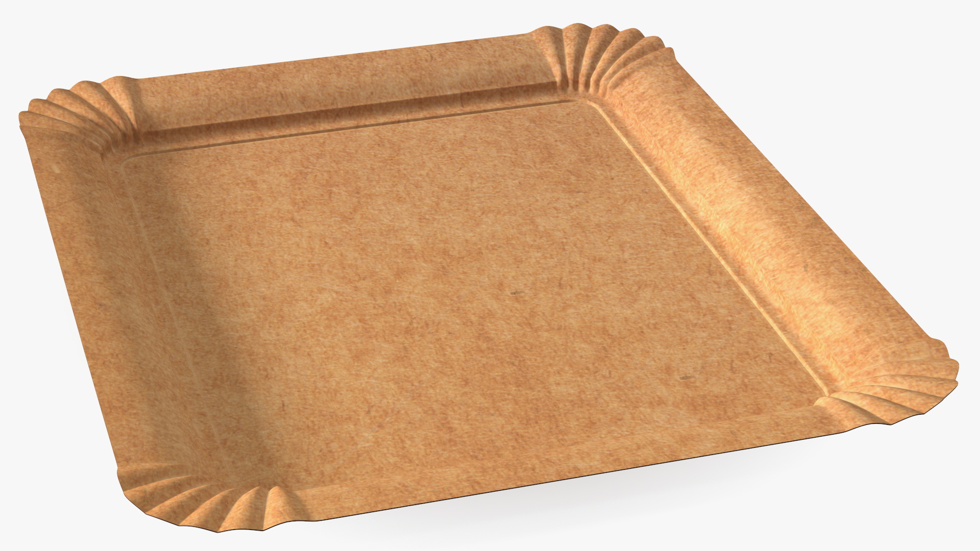 Brown Rectangle Paper Plate 3D