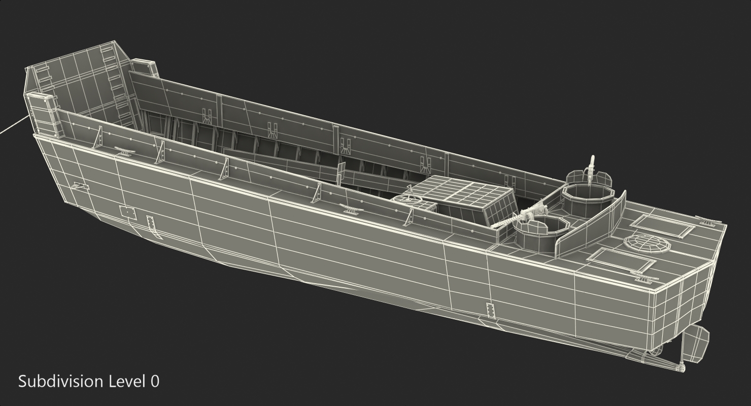 3D model Higgins Boat Rusty Rigged