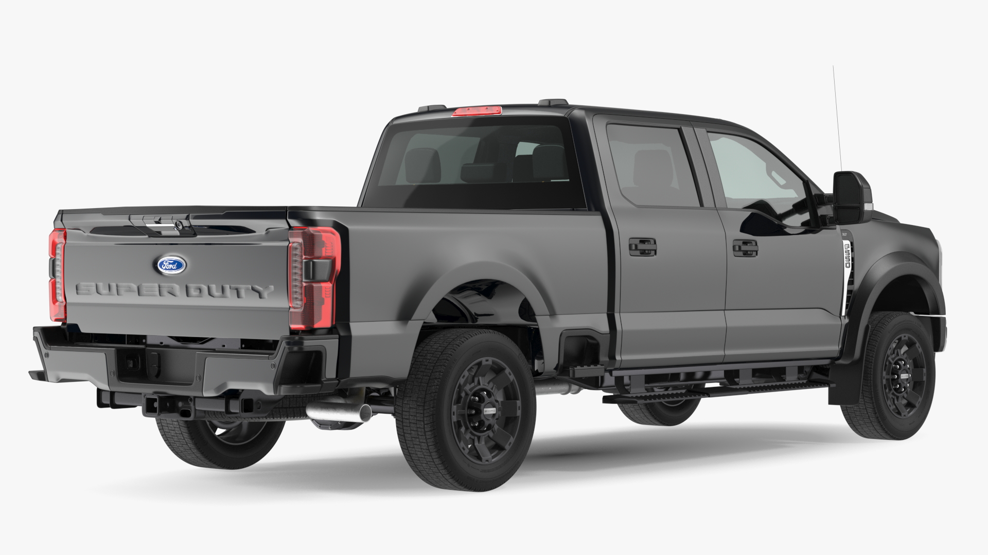 Ford Super Duty F550 Black Pickup Simple Interior 3D model