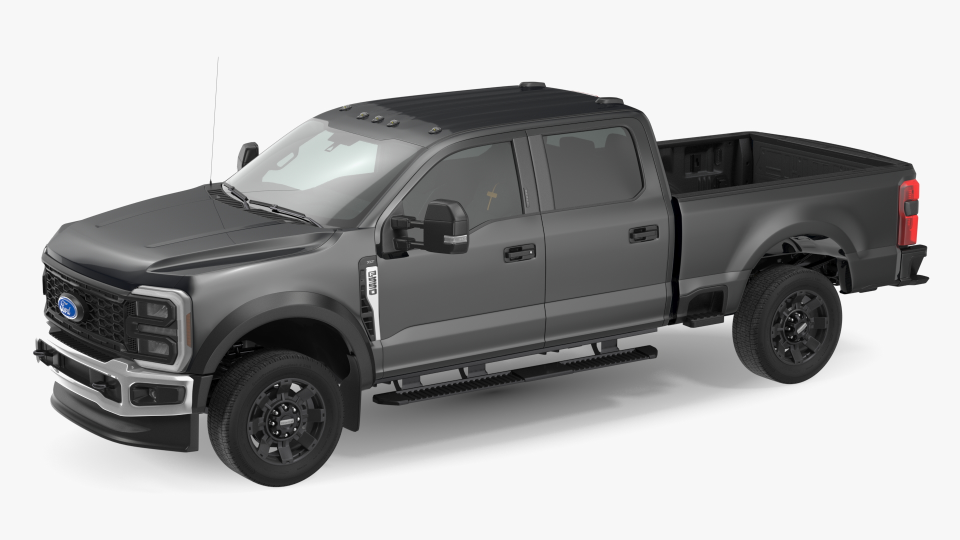 Ford Super Duty F550 Black Pickup Simple Interior 3D model