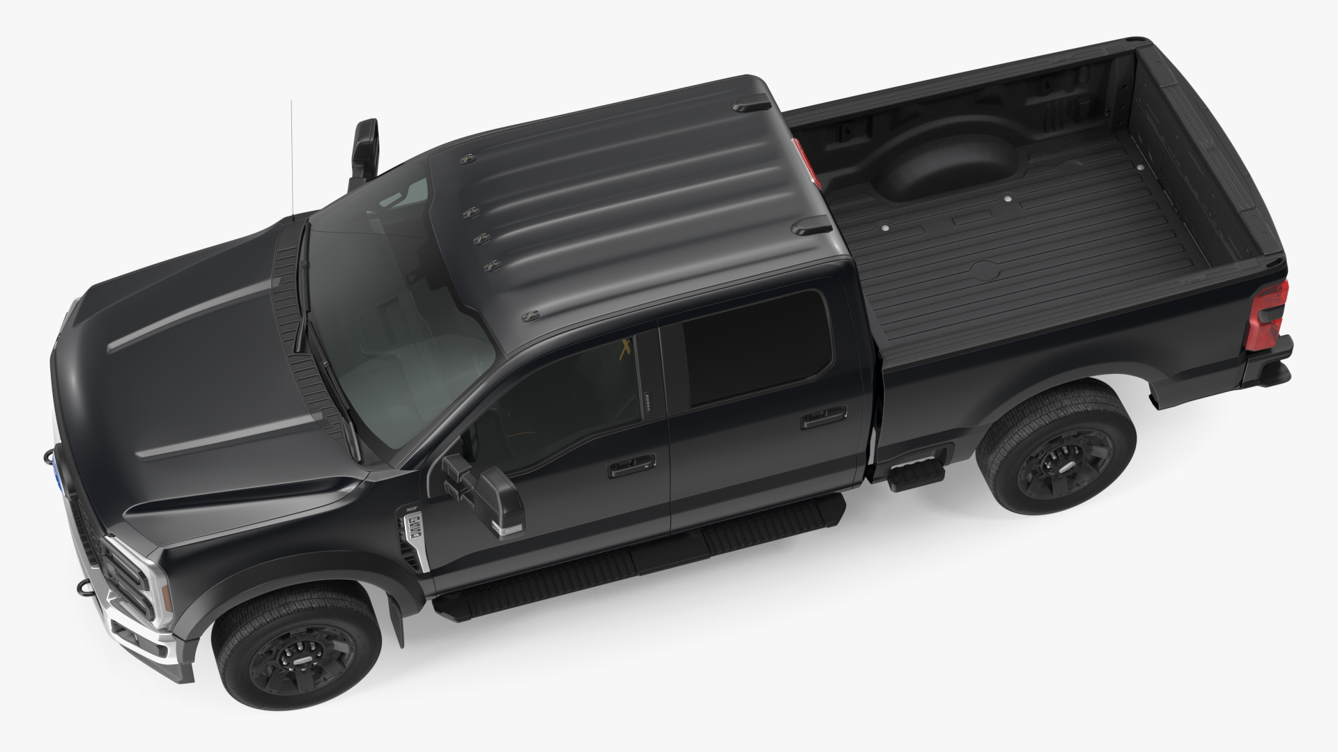 Ford Super Duty F550 Black Pickup Simple Interior 3D model