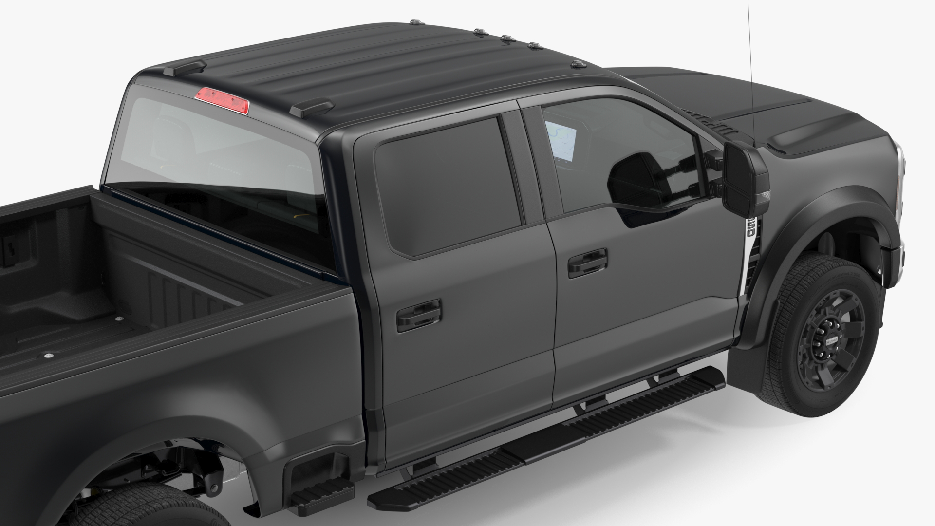 Ford Super Duty F550 Black Pickup Simple Interior 3D model