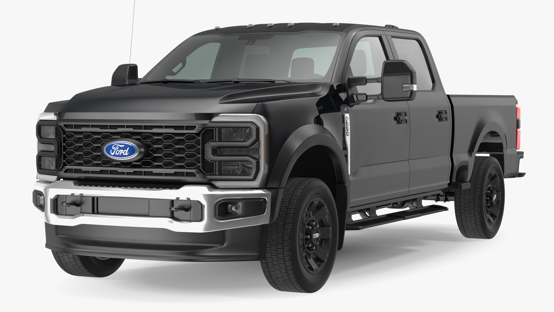 Ford Super Duty F550 Black Pickup Simple Interior 3D model