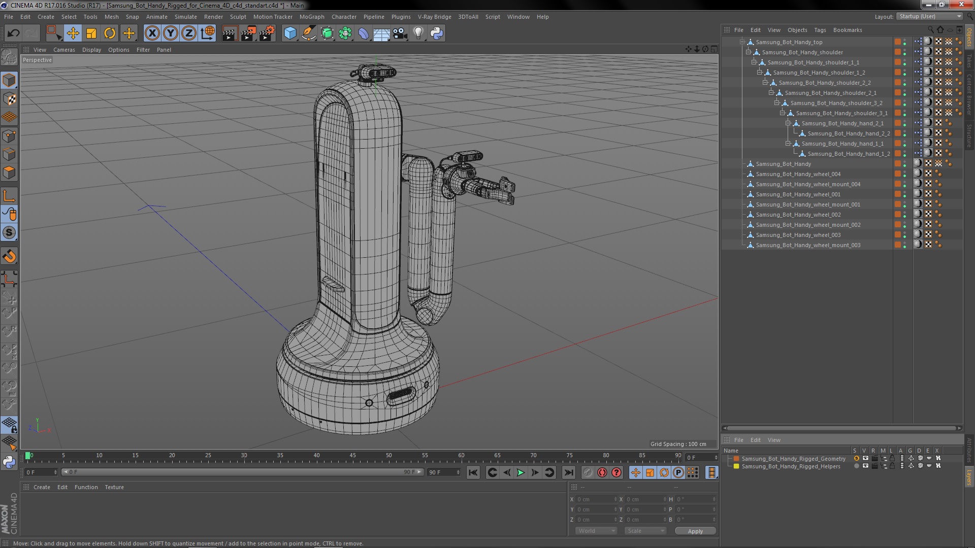 3D Samsung Bot Handy Rigged for Cinema 4D model