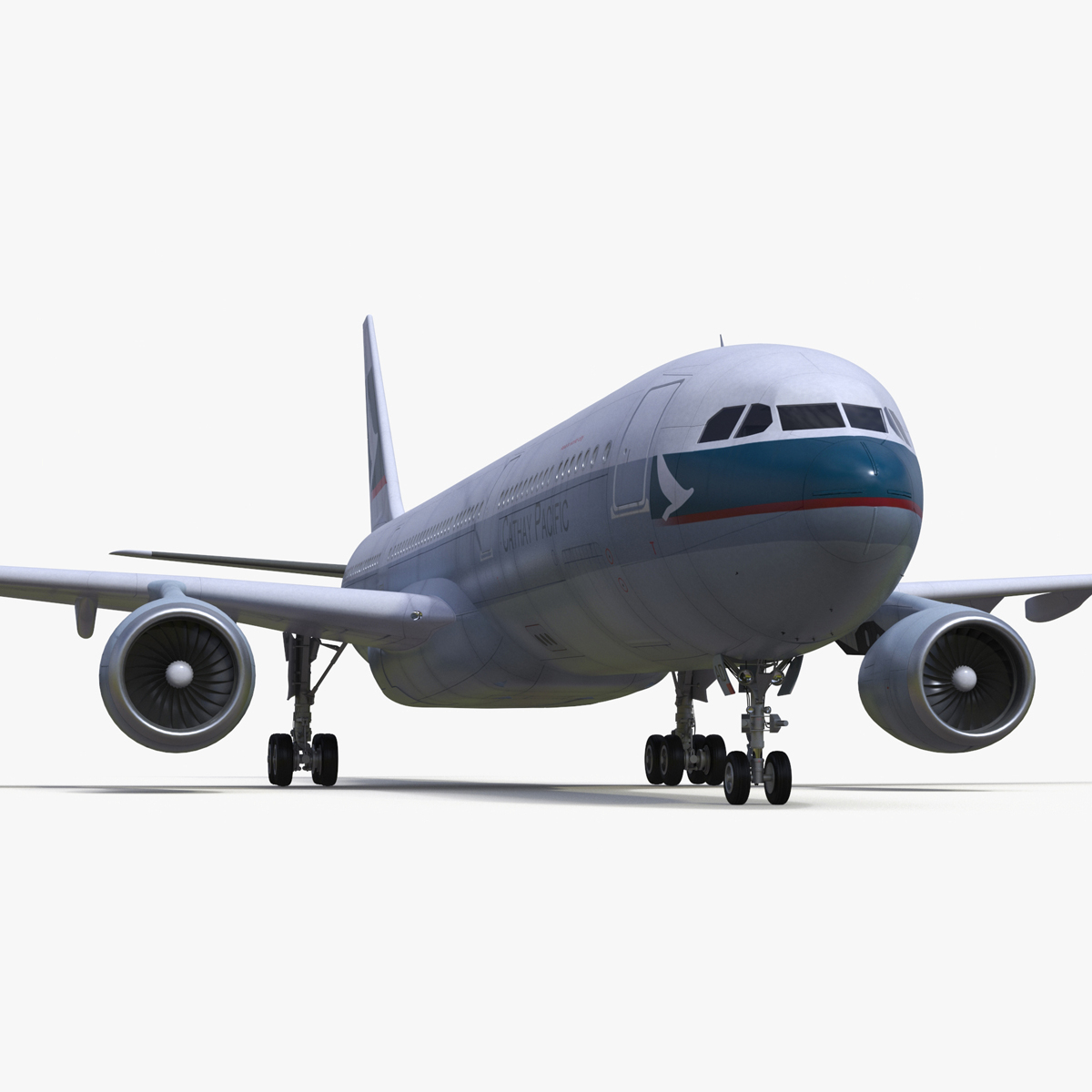 3D Cathay Pacific Airbus A330-300 Rigged for Cinema 4D