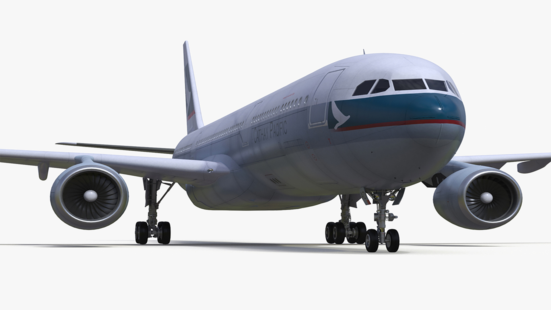 3D Cathay Pacific Airbus A330-300 Rigged for Cinema 4D