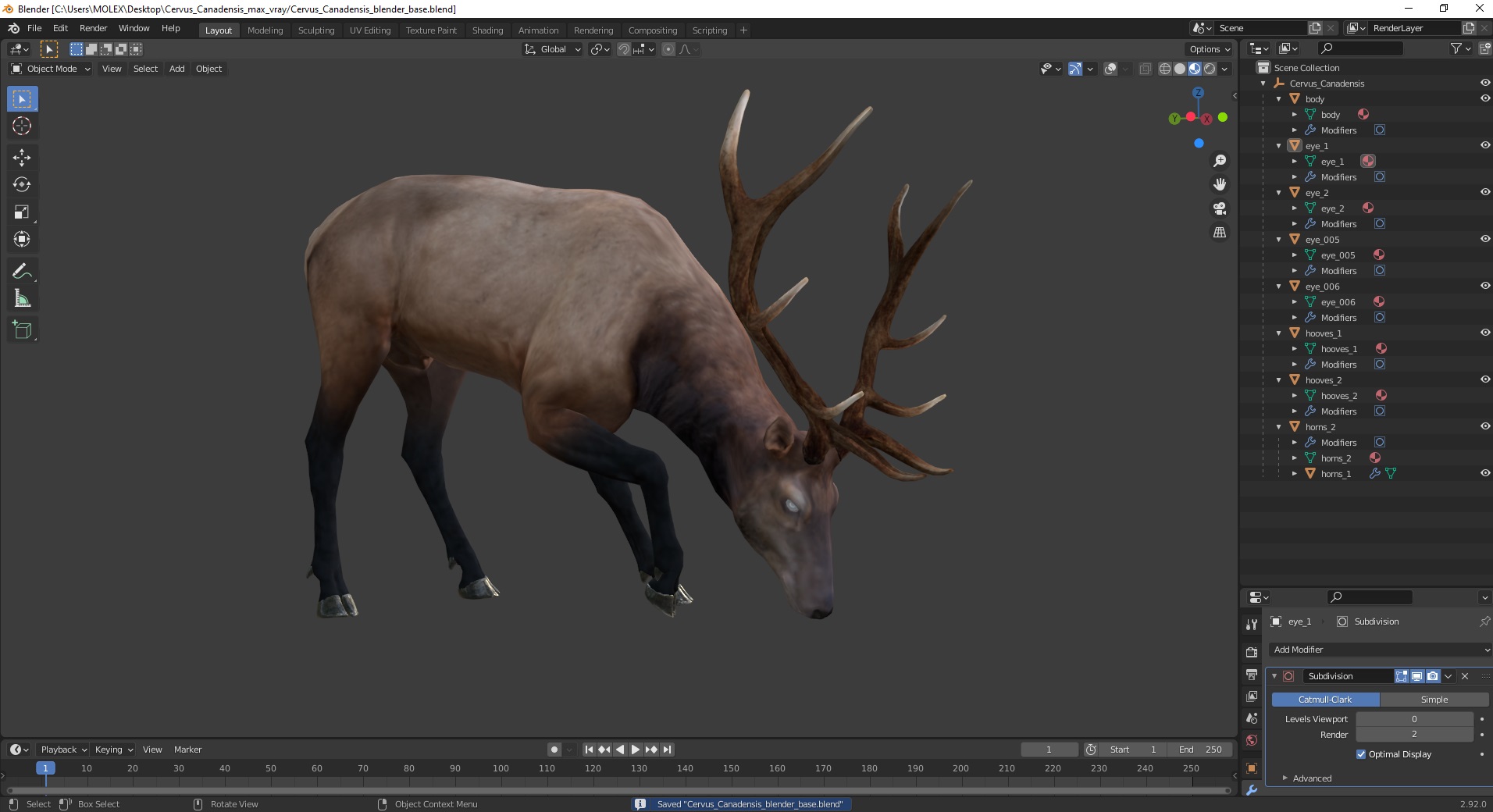 Cervus Canadensis 3D