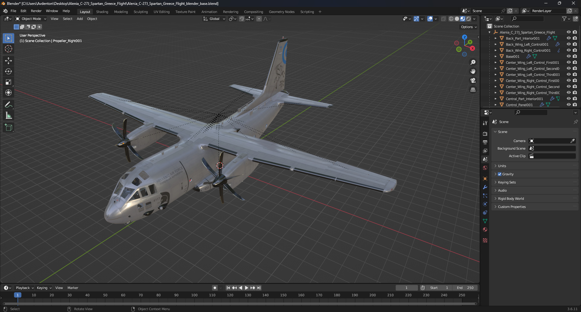 Alenia C-27J Spartan Greece Flight 3D model