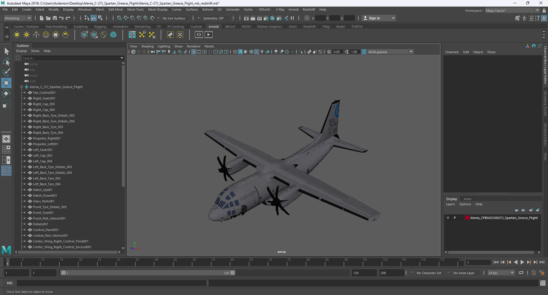 Alenia C-27J Spartan Greece Flight 3D model