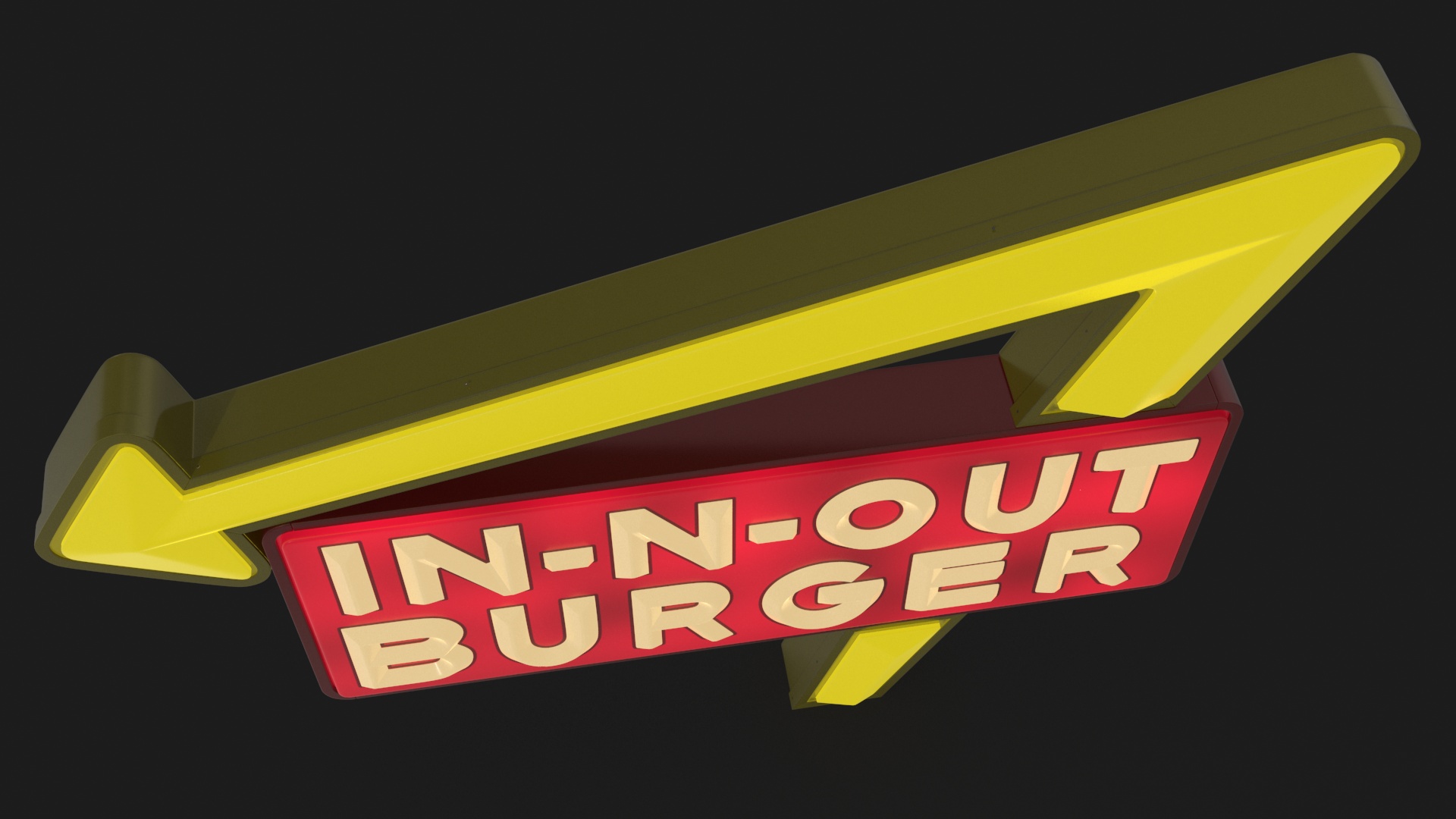 3D In N Out Burger Sign Light