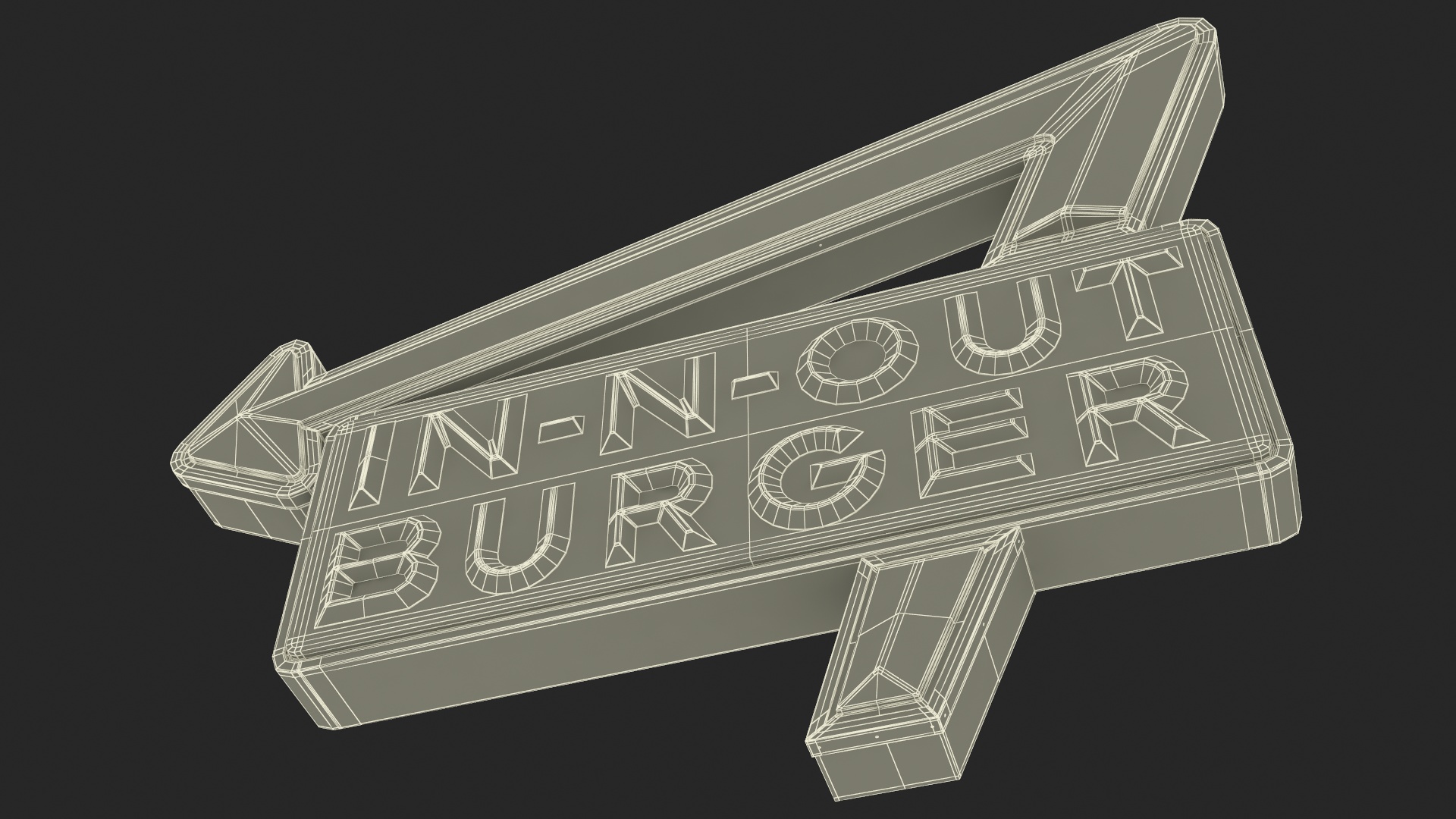 3D In N Out Burger Sign Light