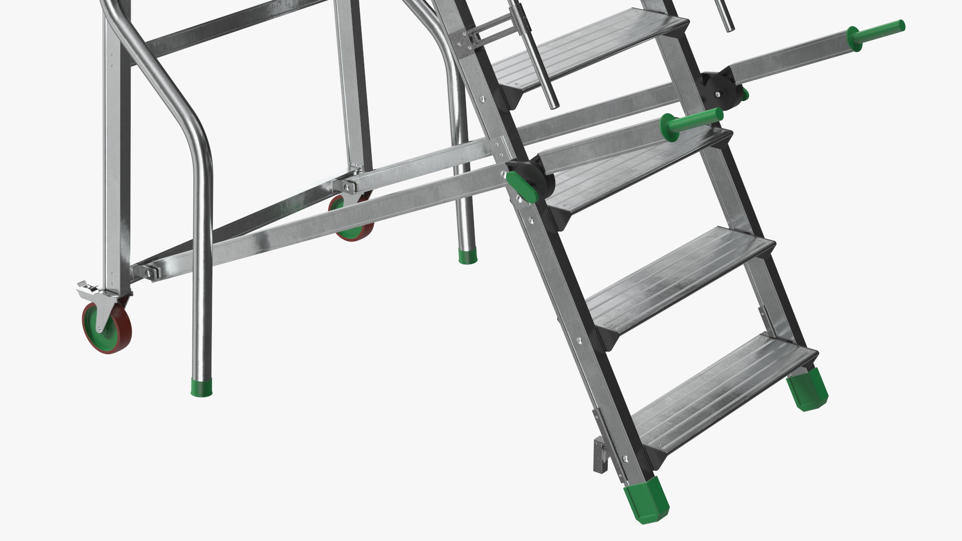 Folding Platform Ladder with Narrow Undercarriage 3D model