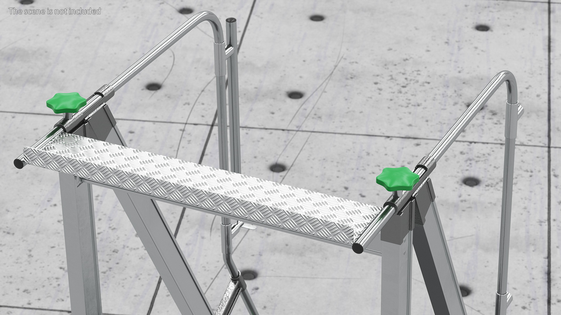 Folding Platform Ladder with Narrow Undercarriage 3D model