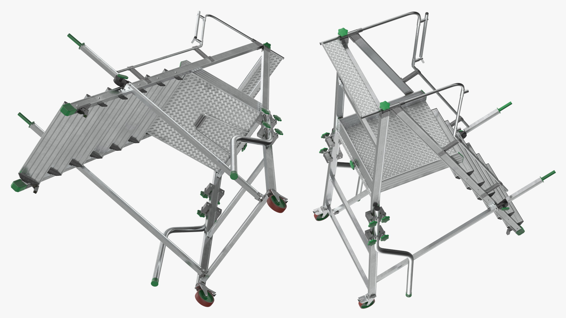 Folding Platform Ladder with Narrow Undercarriage 3D model