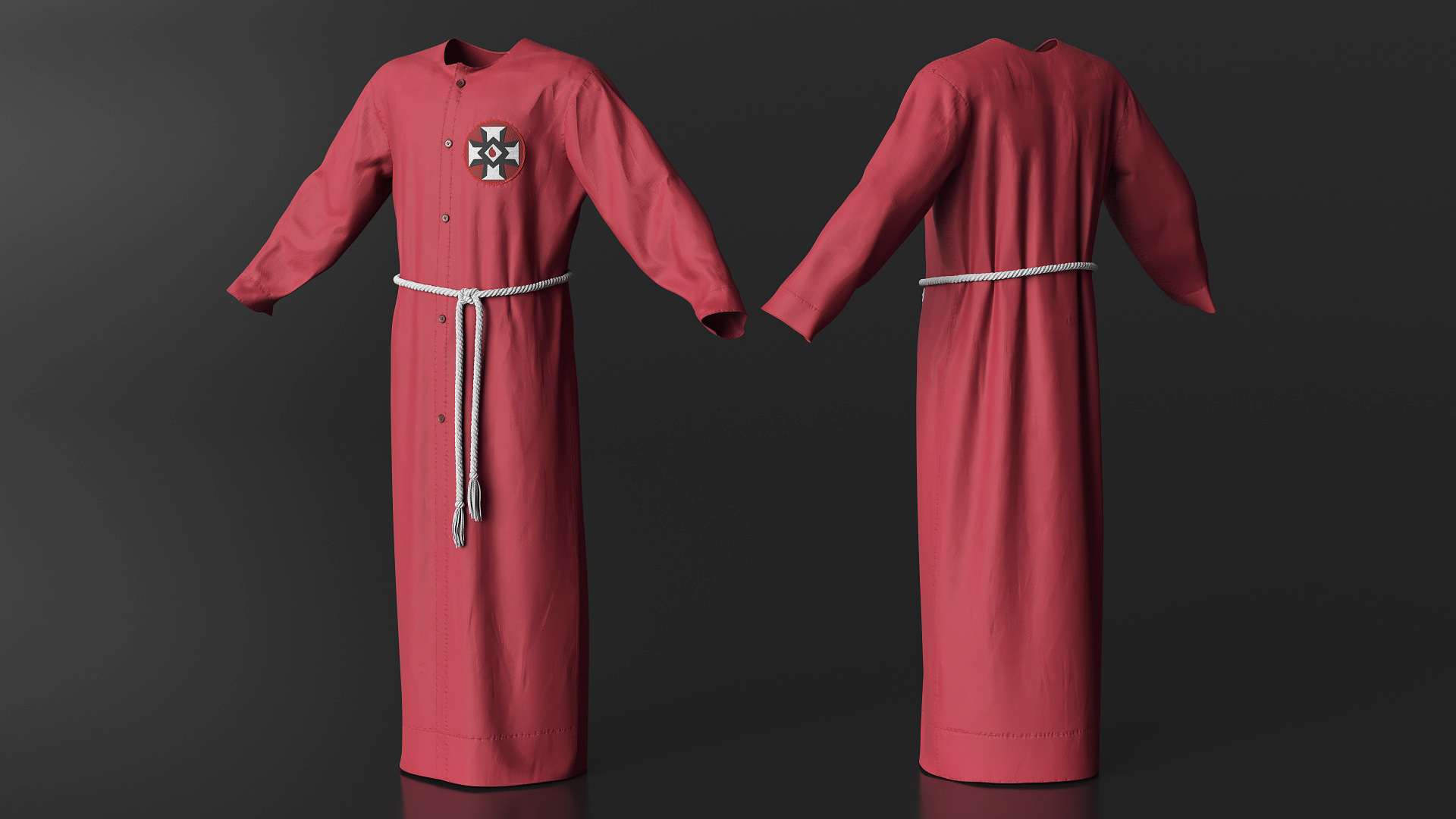 3D Red Long Robe Ku Klux Klan