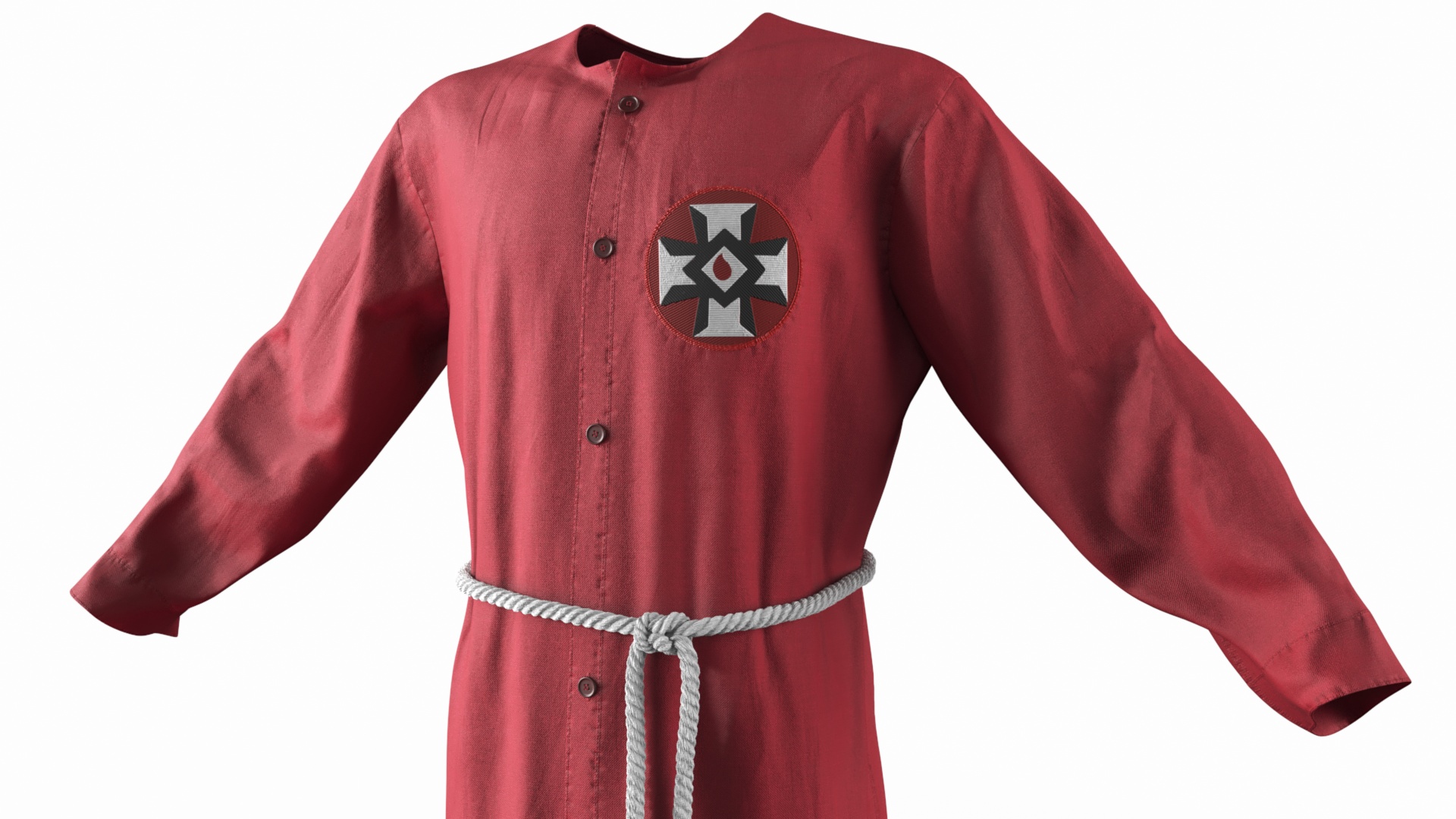 3D Red Long Robe Ku Klux Klan