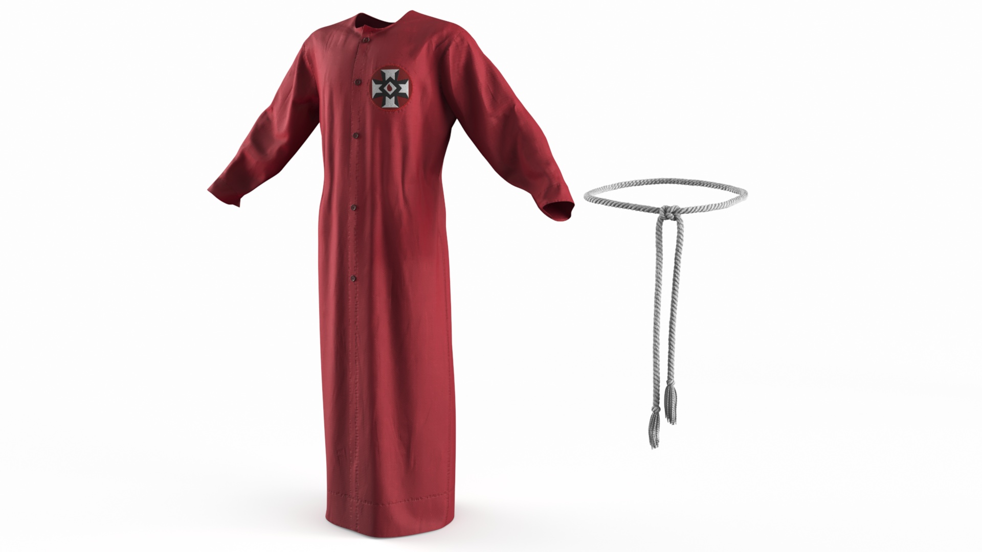 3D Red Long Robe Ku Klux Klan