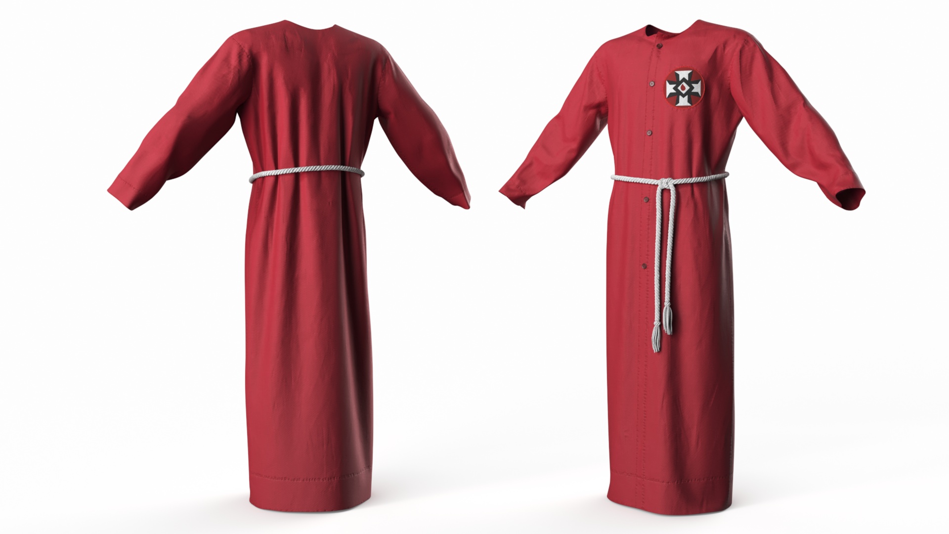 3D Red Long Robe Ku Klux Klan