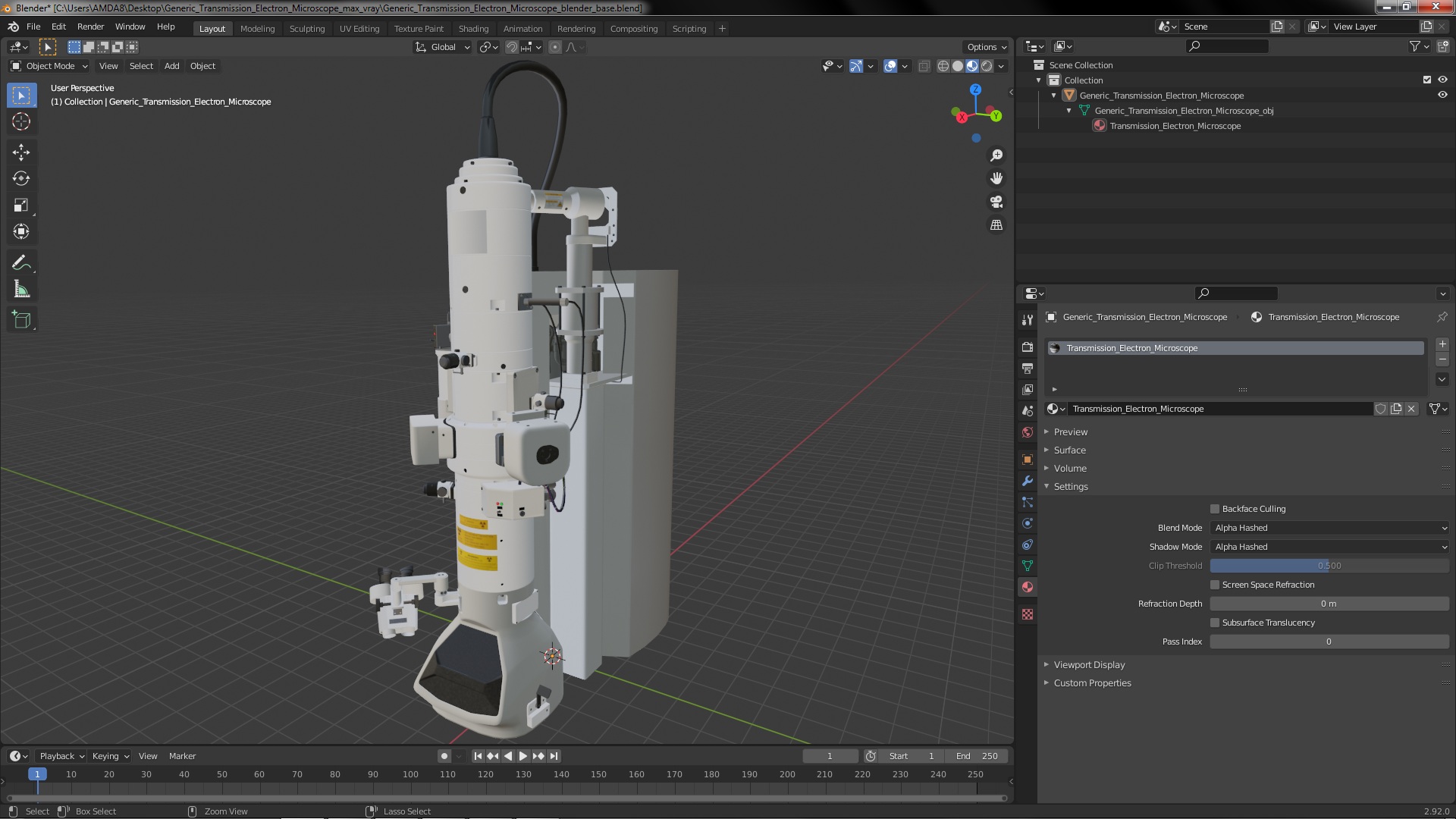 3D model Generic Transmission Electron Microscope