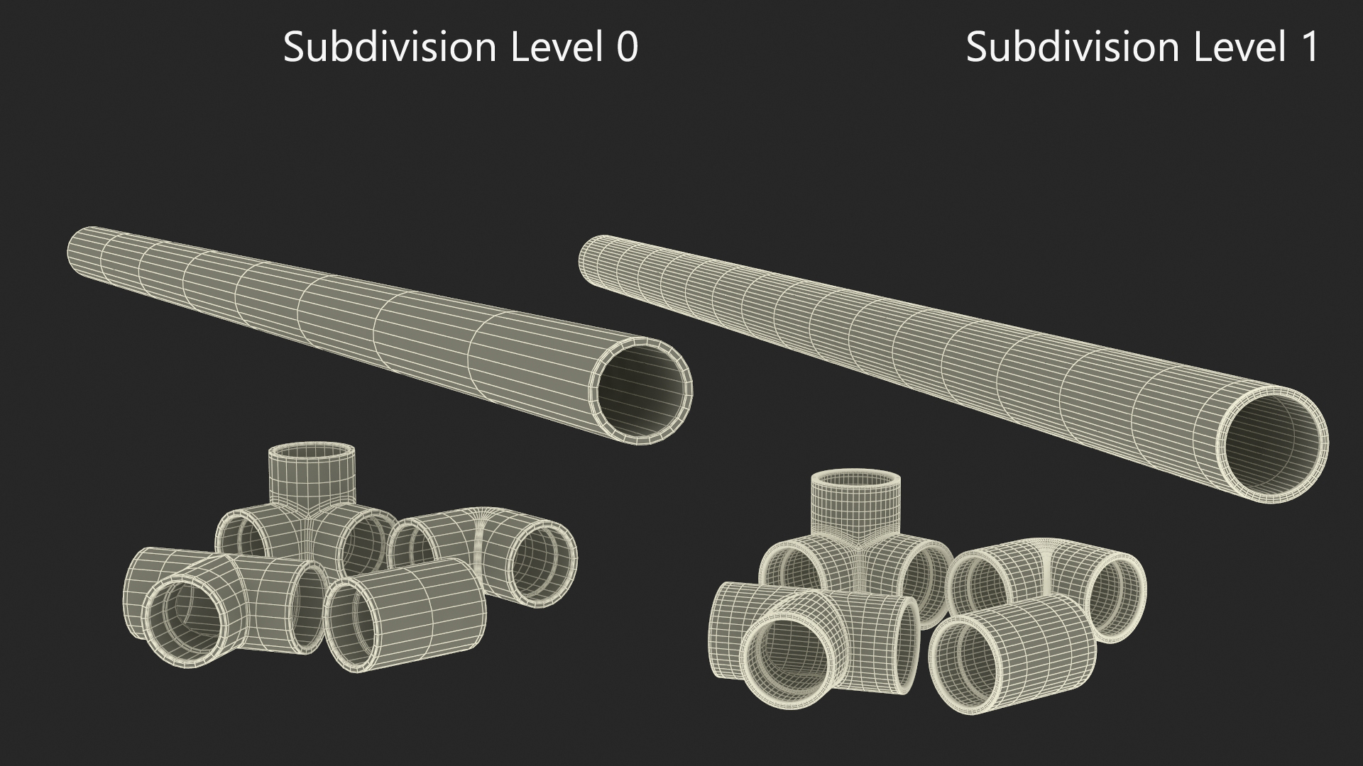 Five Different PVC Fittings 5.1D 3D