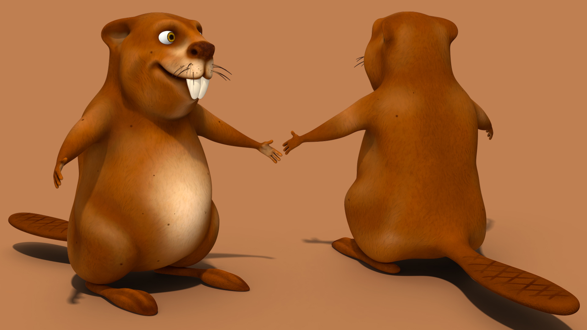 3D Cartoon Beaver Rigged