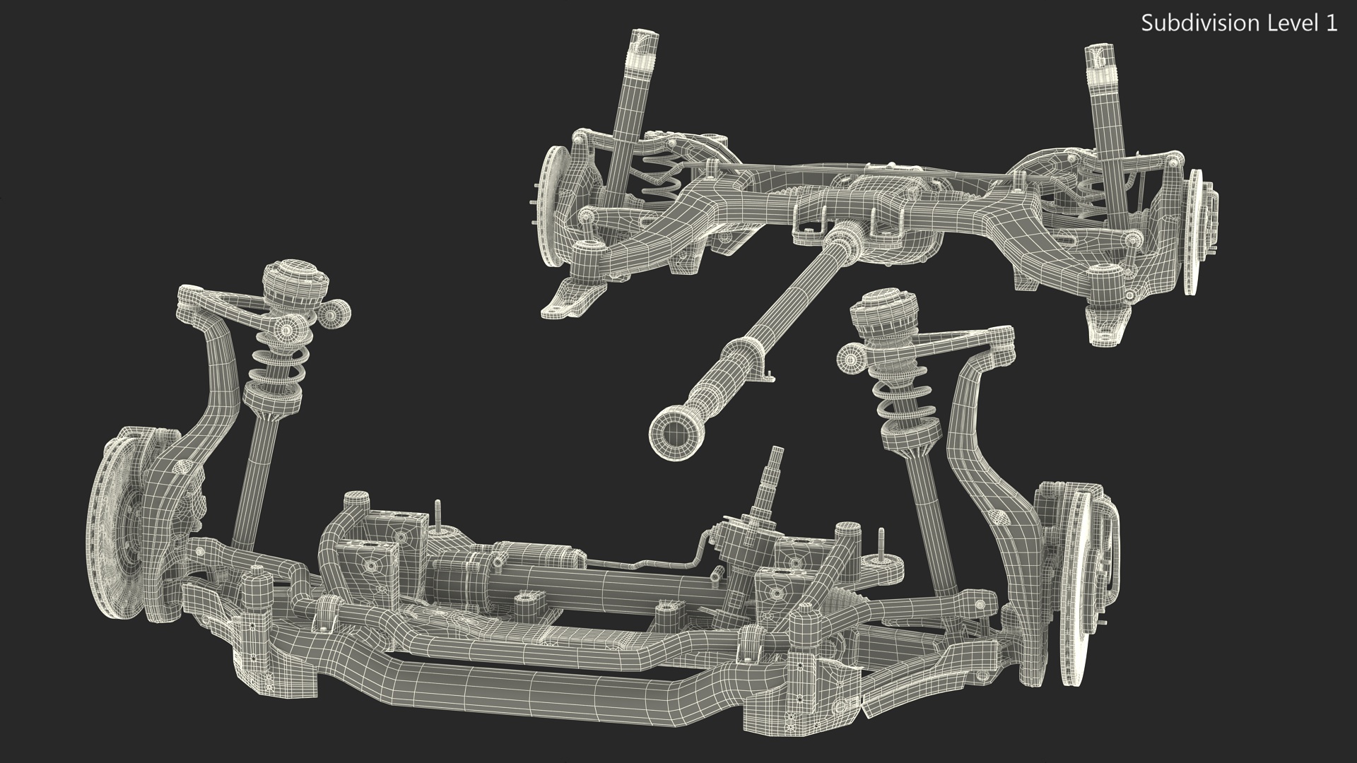 3D Car Suspension Assembly model