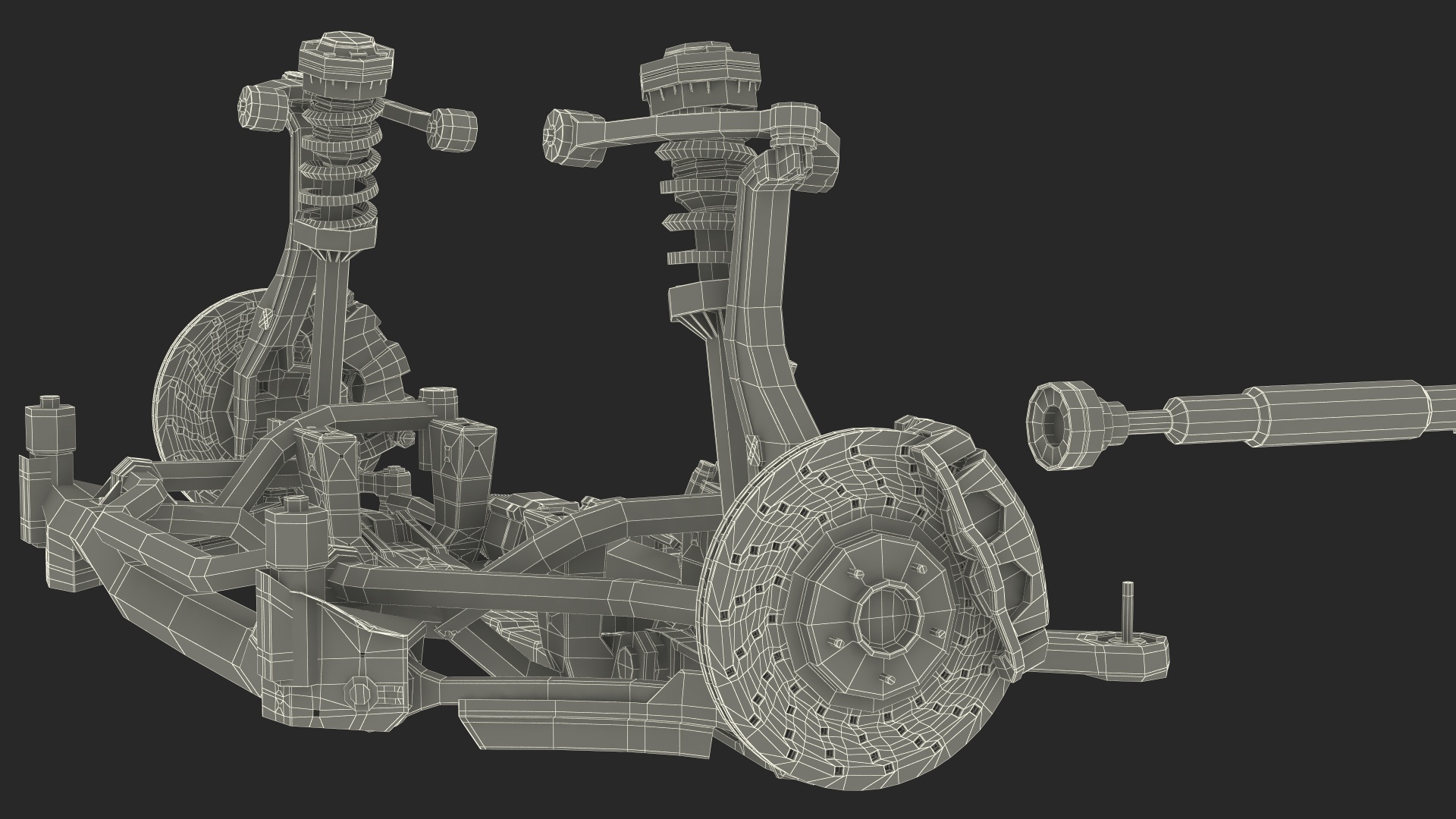 3D Car Suspension Assembly model