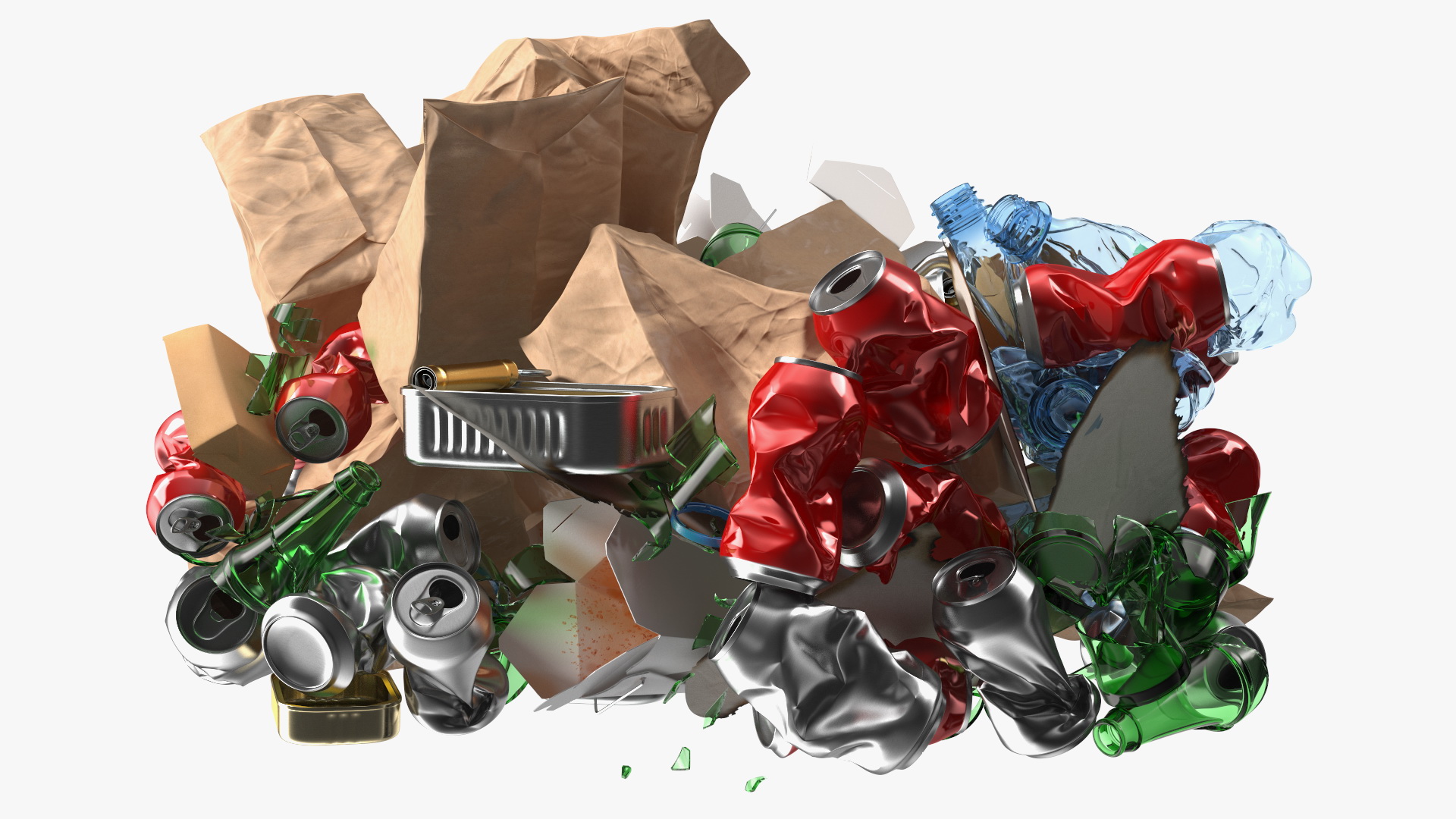 3D model Full Trash Bag Black