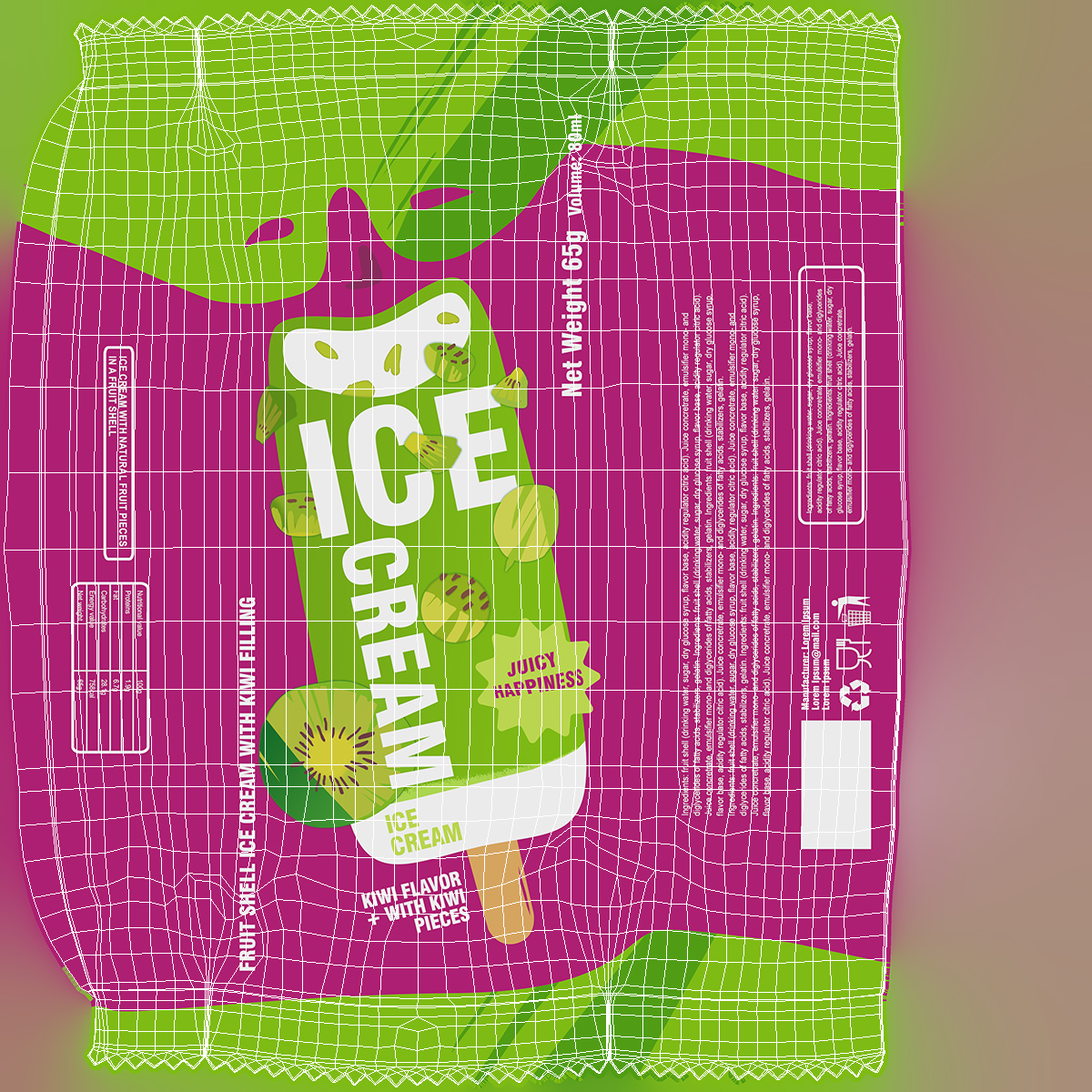 Kiwi Ice Cream Packaging 3D model