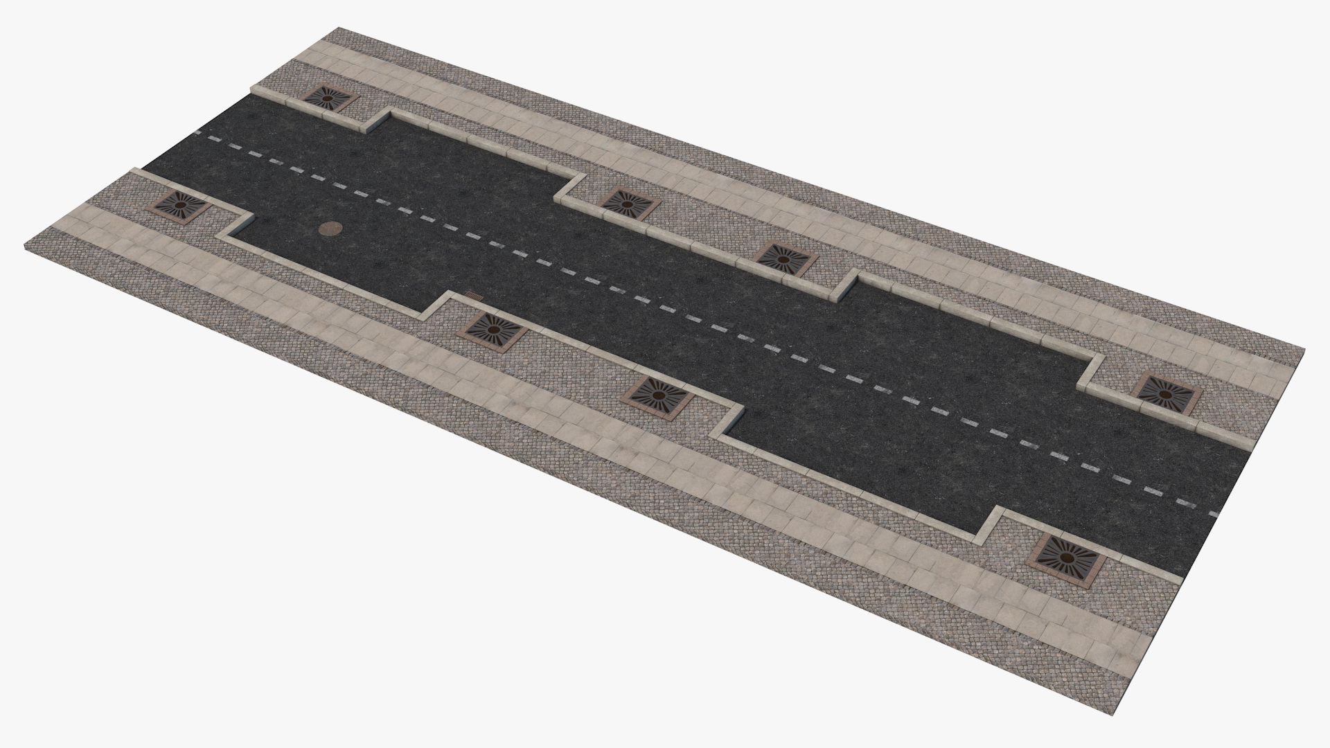 3D Street Fragment Asphalt model