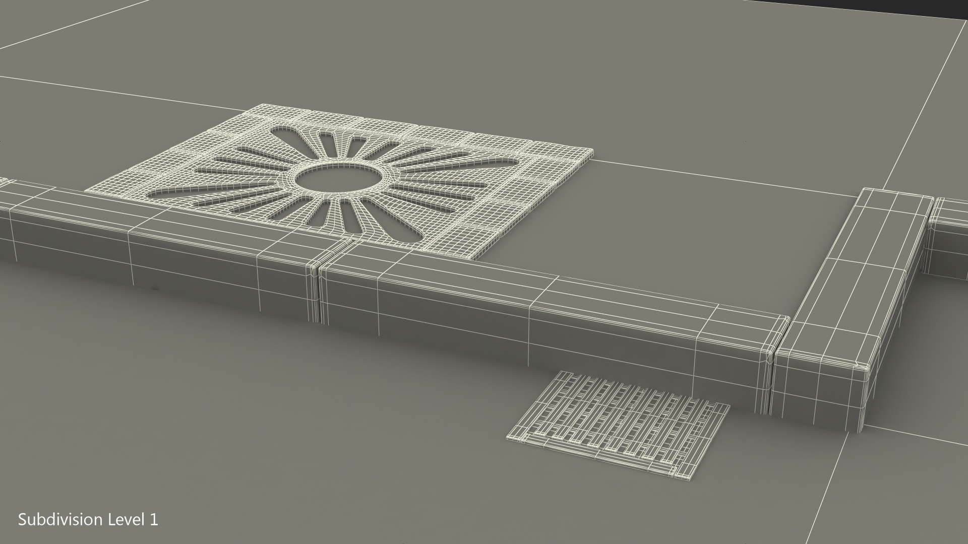 3D Street Fragment Asphalt model