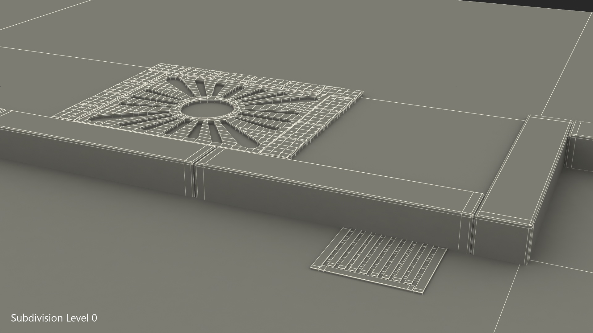 3D Street Fragment Asphalt model